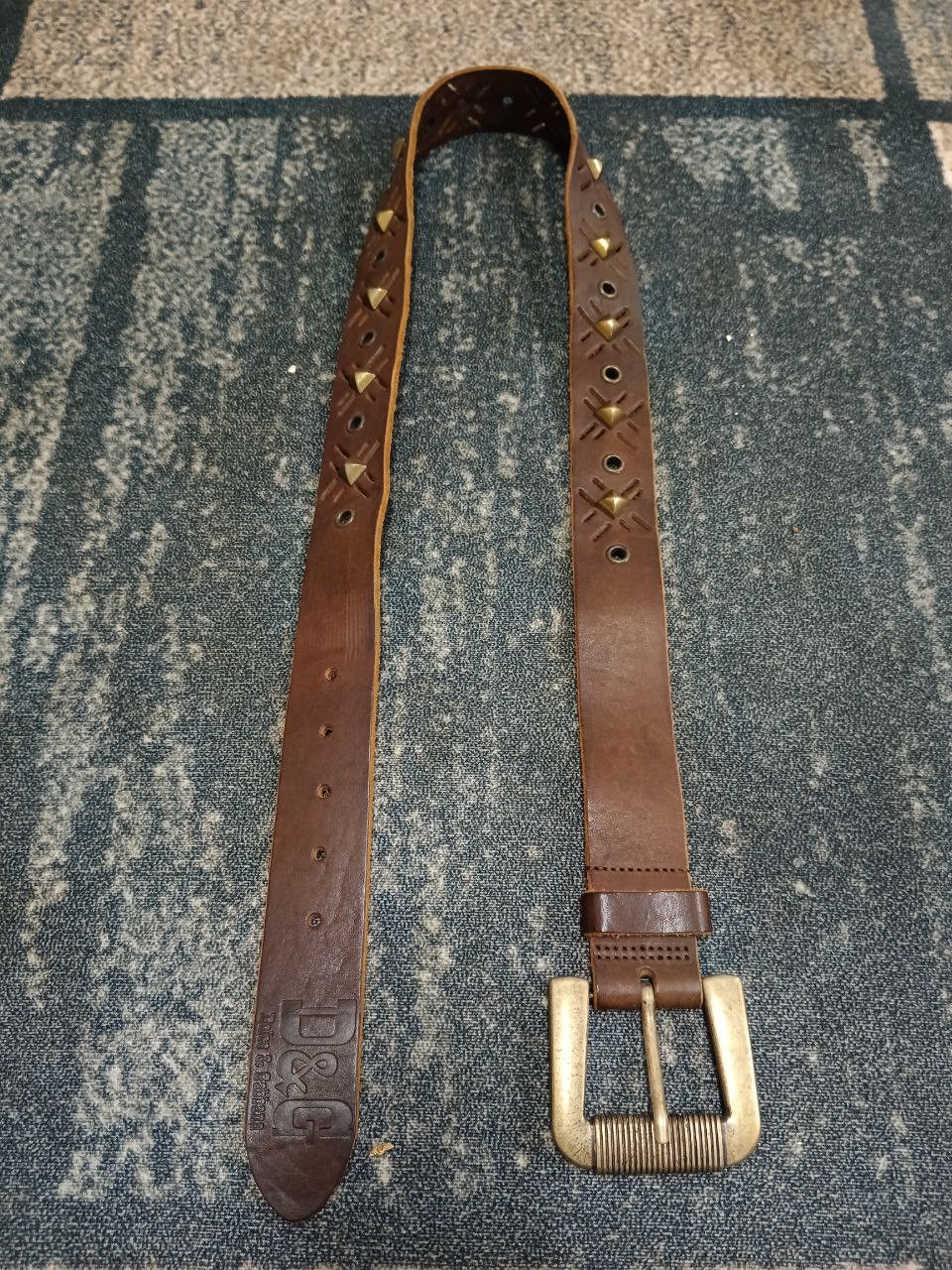 Dolce & Gabbana 0G🔥D&G STUDDED LETHER BELT(SIZE 31-35 INCH) Size ONE SIZE - 3 Thumbnail