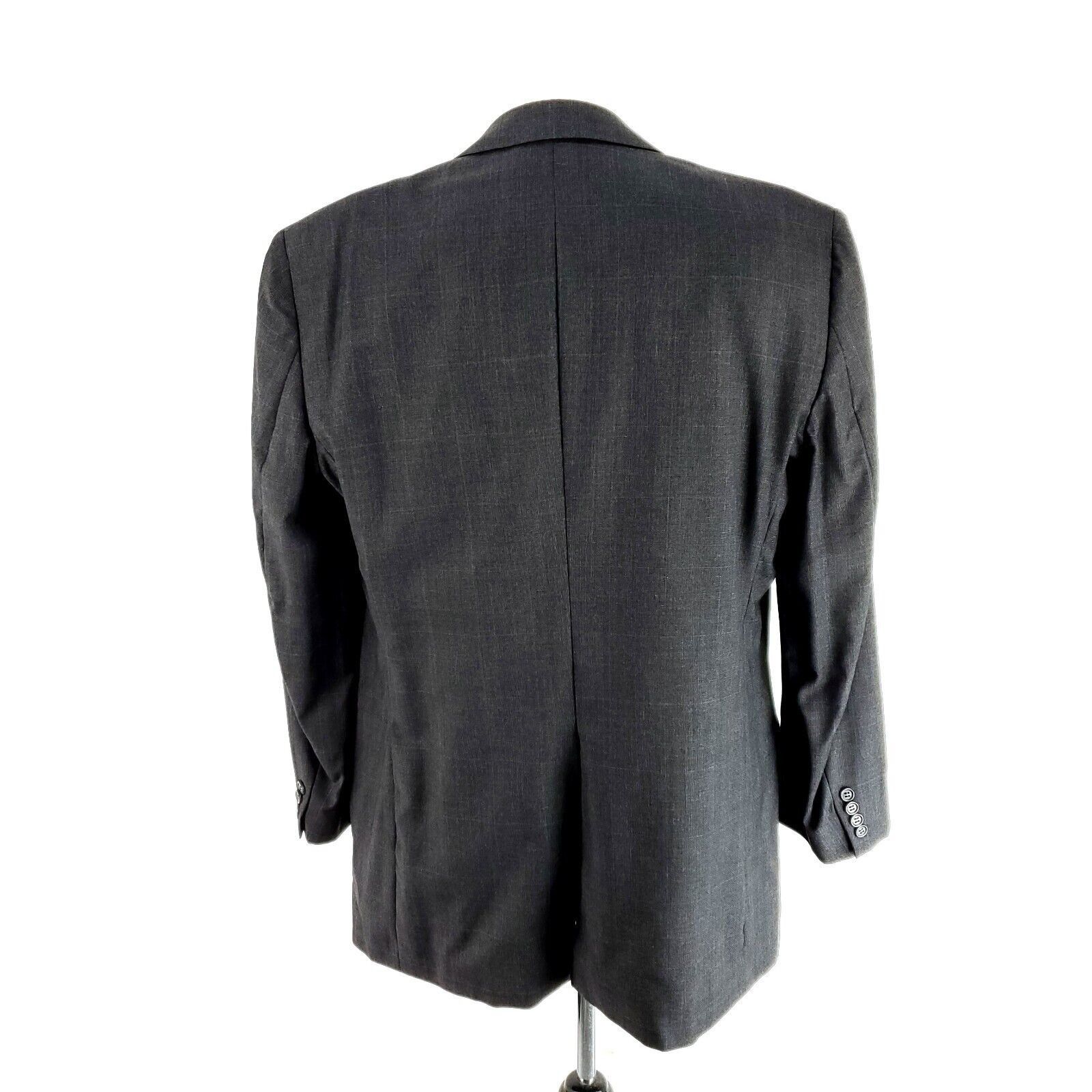 Jos. A. Bank Jos A Bank Gordon Wool 2 Button Blazer 42L Gray Plaid W/ Blu Size 42L - 5 Thumbnail