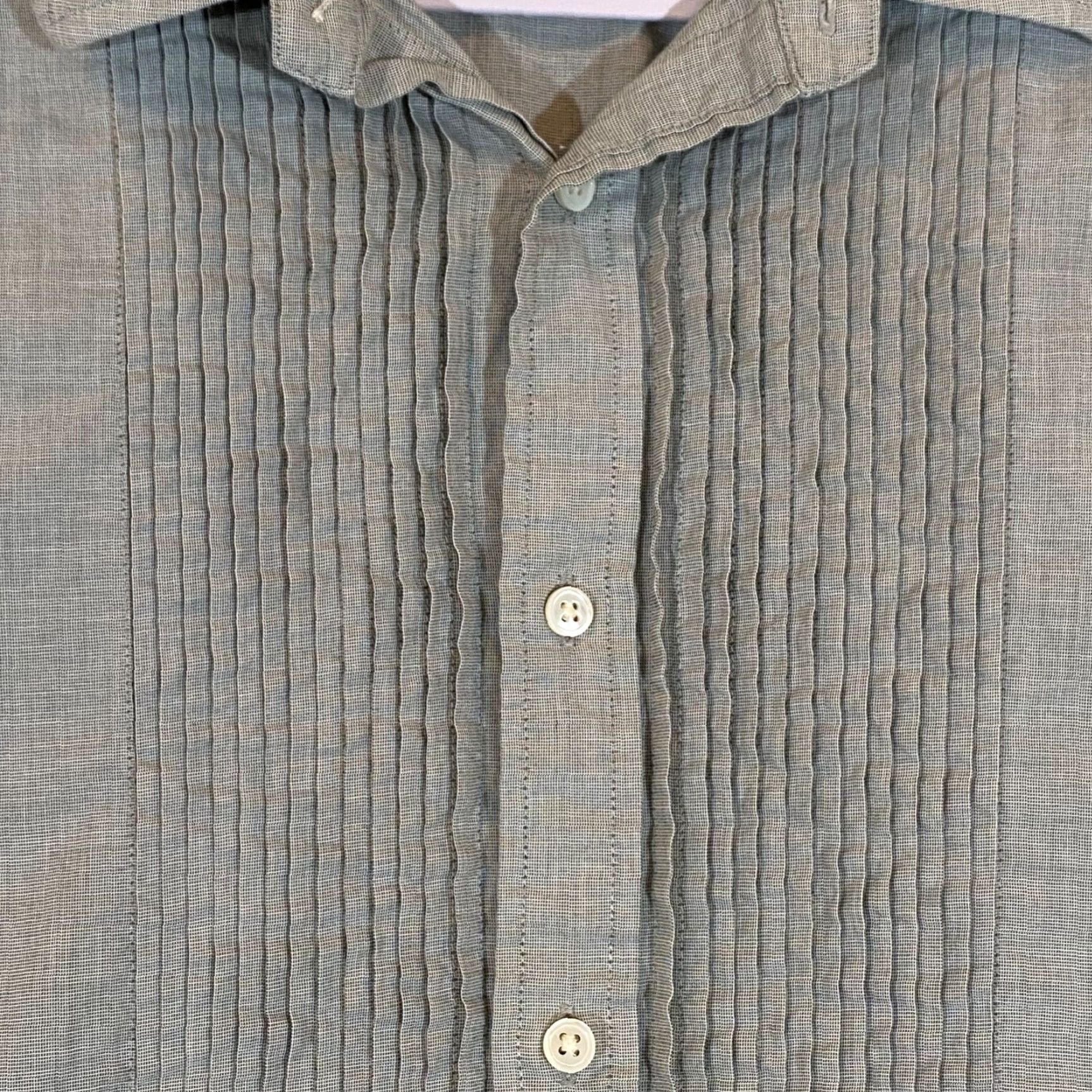 Vintage VINTAGE JACK SPADE Dress Shirt Men Large Gray Long Sleeve Button Up Casual Business Size 42R - 3 Thumbnail