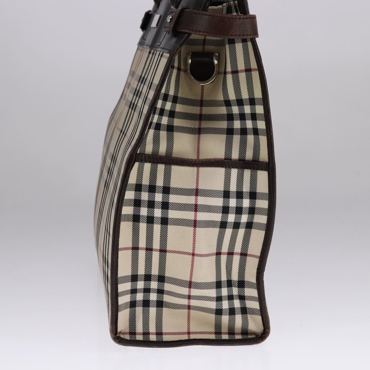Burberry Burberry Nova Check Hand Bag Canvas Leather Beige Brown Size ONE SIZE - 5 Thumbnail