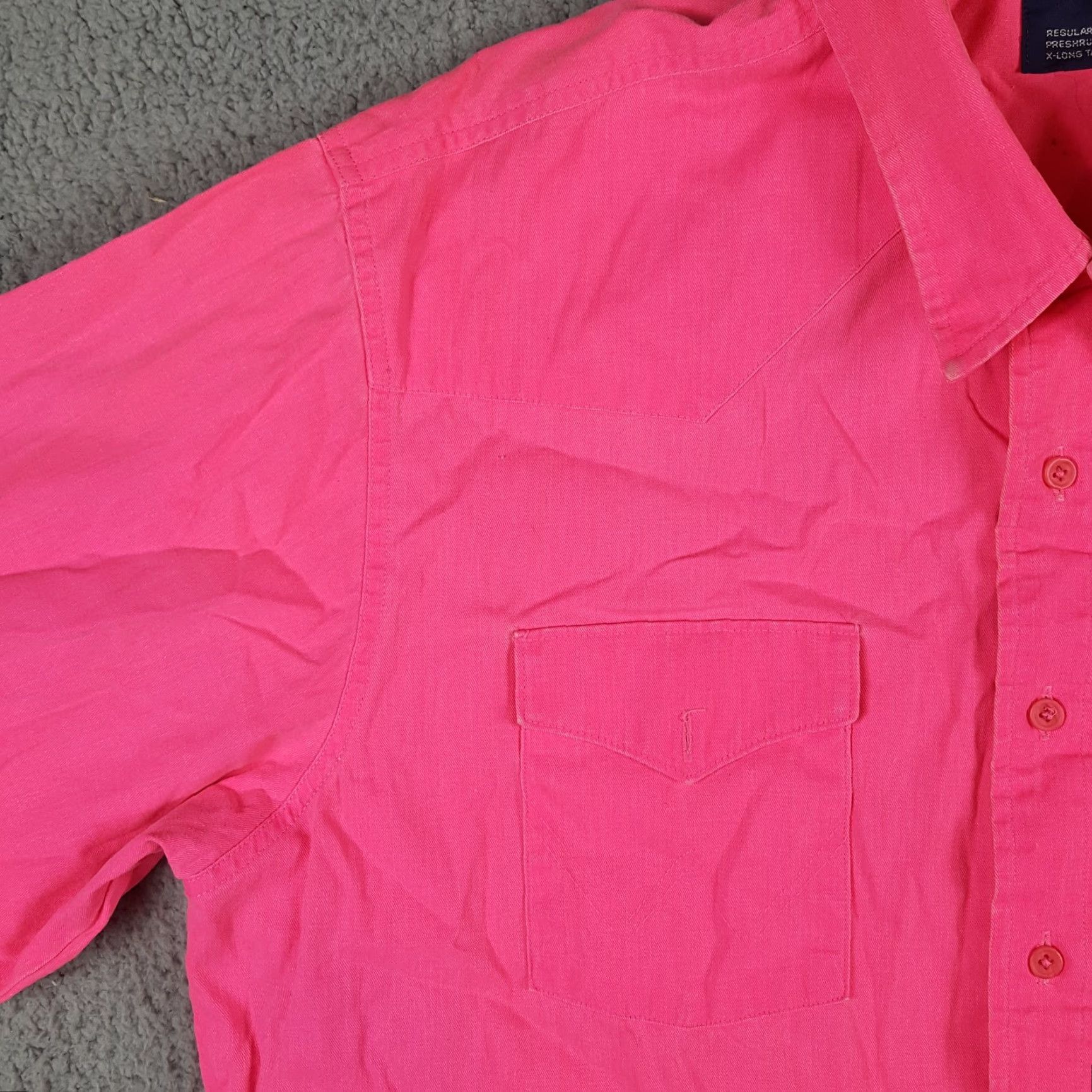 Wrangler VINTAGE Wrangler Brushpopper Western Hot Pink Cowboy Shirt Size L Button Up VTG Size US L / EU 52-54 / 3 - 7 Thumbnail