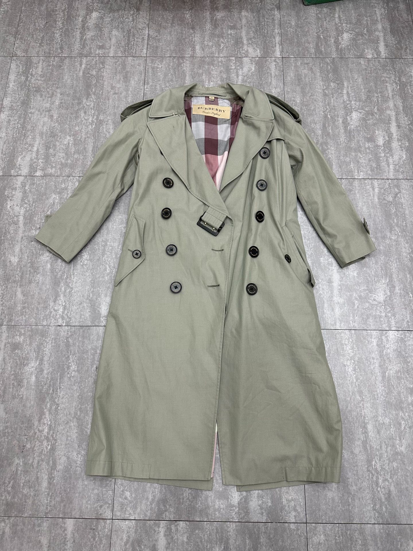 Burberry Burberry Long Green Coat S Women Size S / US 4 / IT 40 - 1 Thumbnail