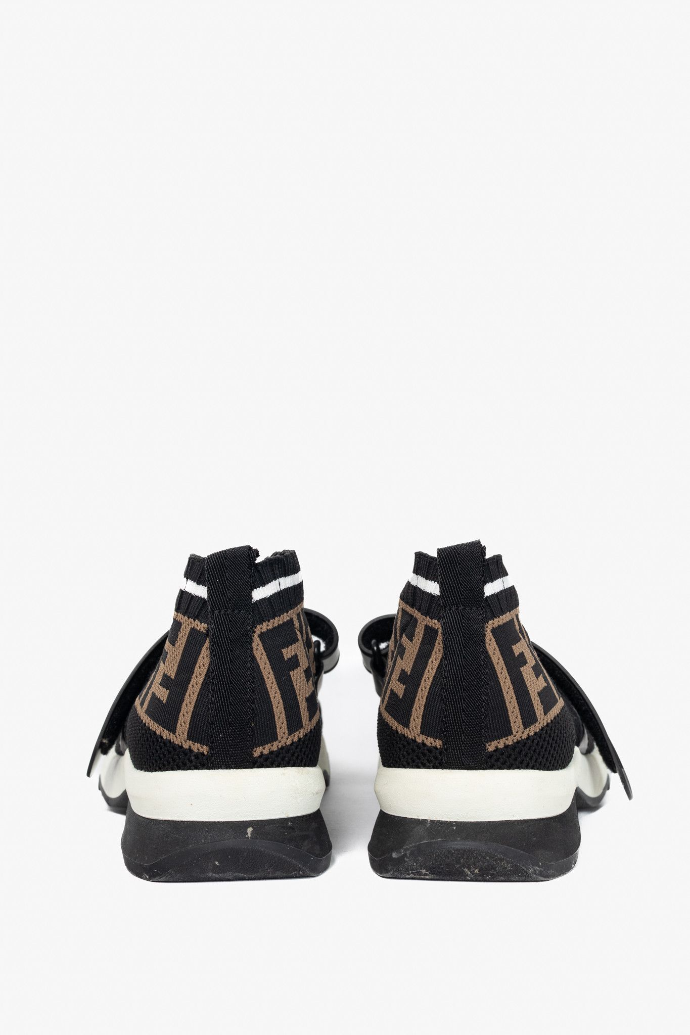 Fendi Fendi Rockoko 'Black Brown' FF Motif Knit Sneakers Size US 7.5 / IT 37.5 - 3 Thumbnail