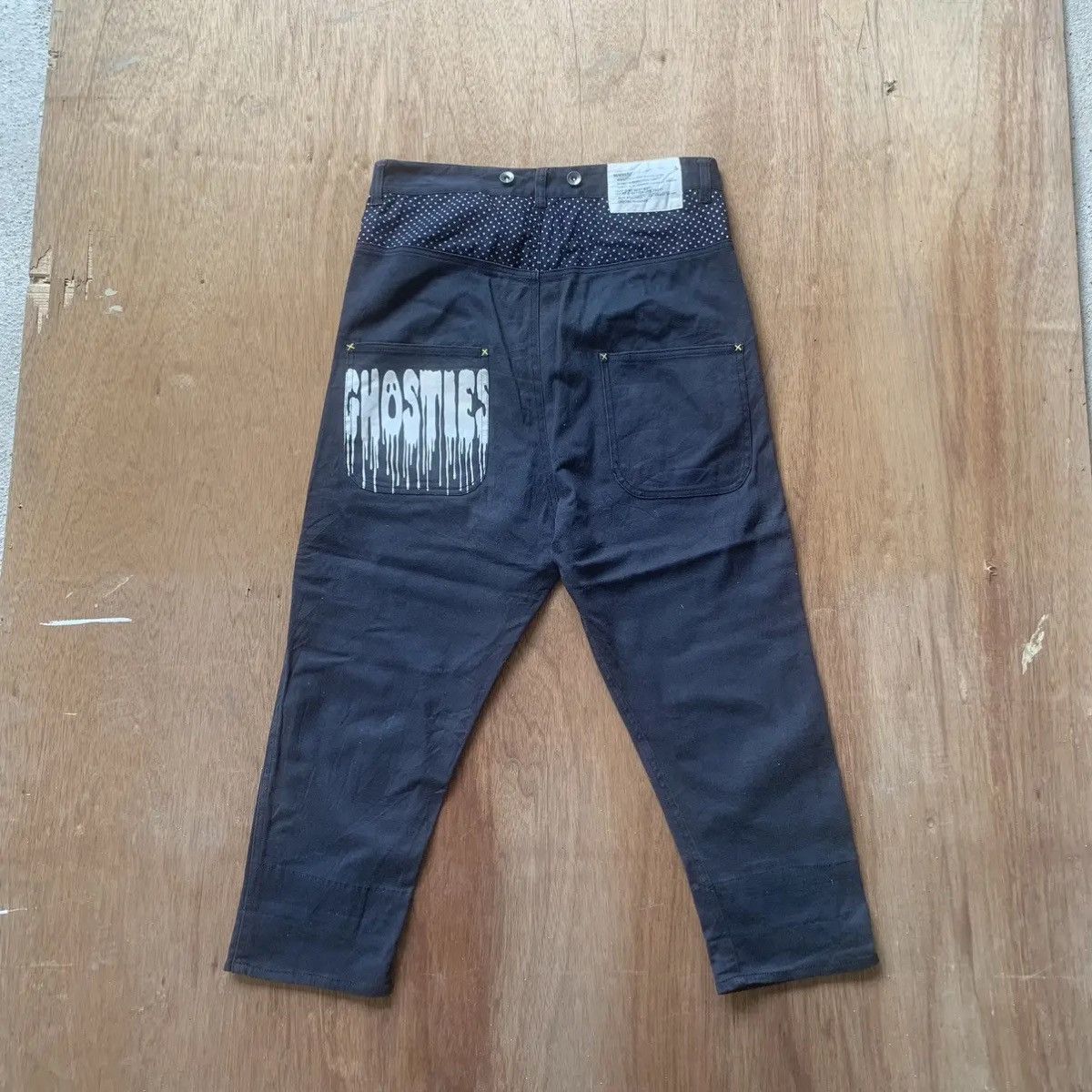 Japanese Brand 🔥 SALE 🔥 GHOSTLES TROUSERS CHIP CHIP SUSPENDERS DROP PANTS Size US 31 - 8 Thumbnail
