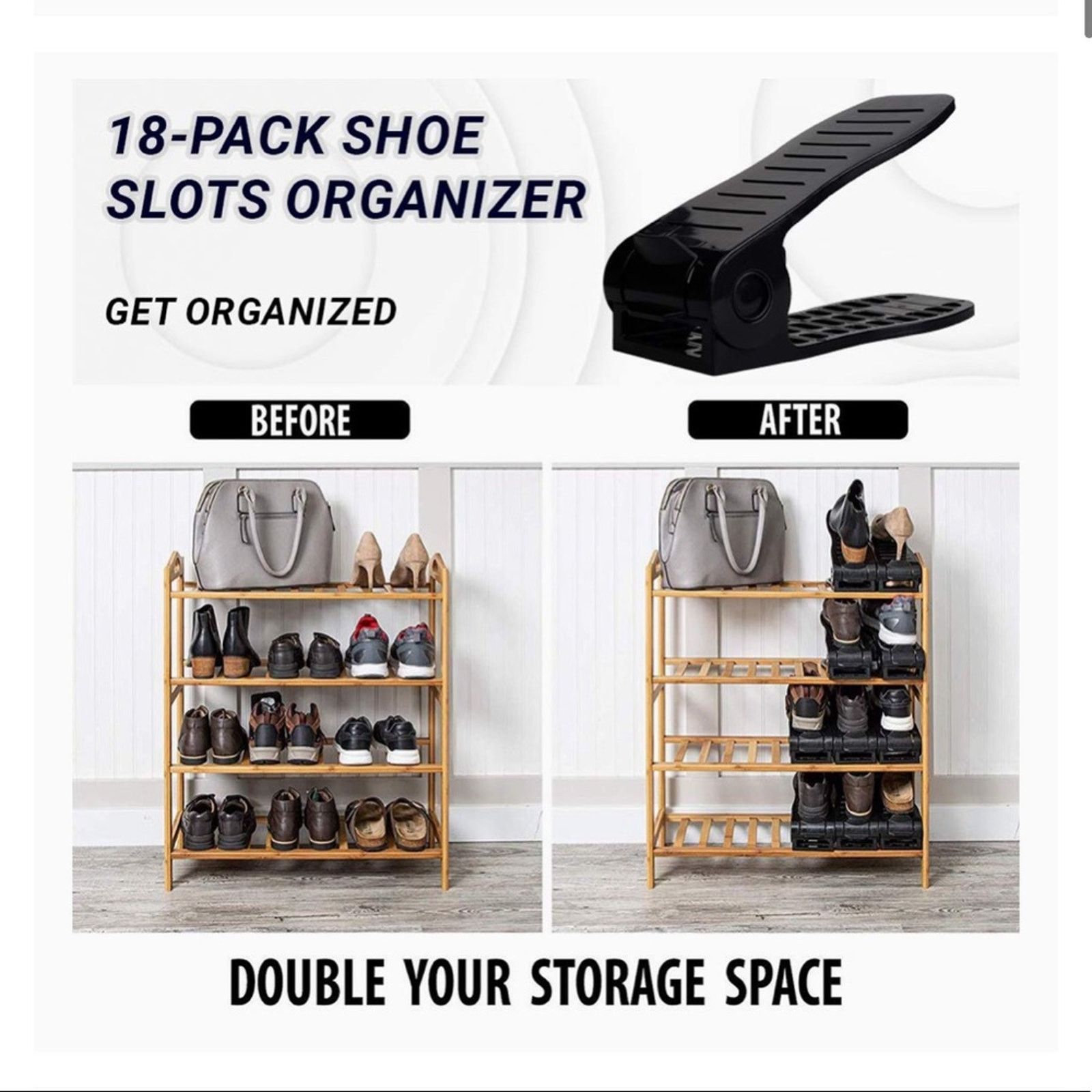 Other Shoe Slots Adjustable Shoe Organizer, 18 Piece Size ONE SIZE - 5 Thumbnail