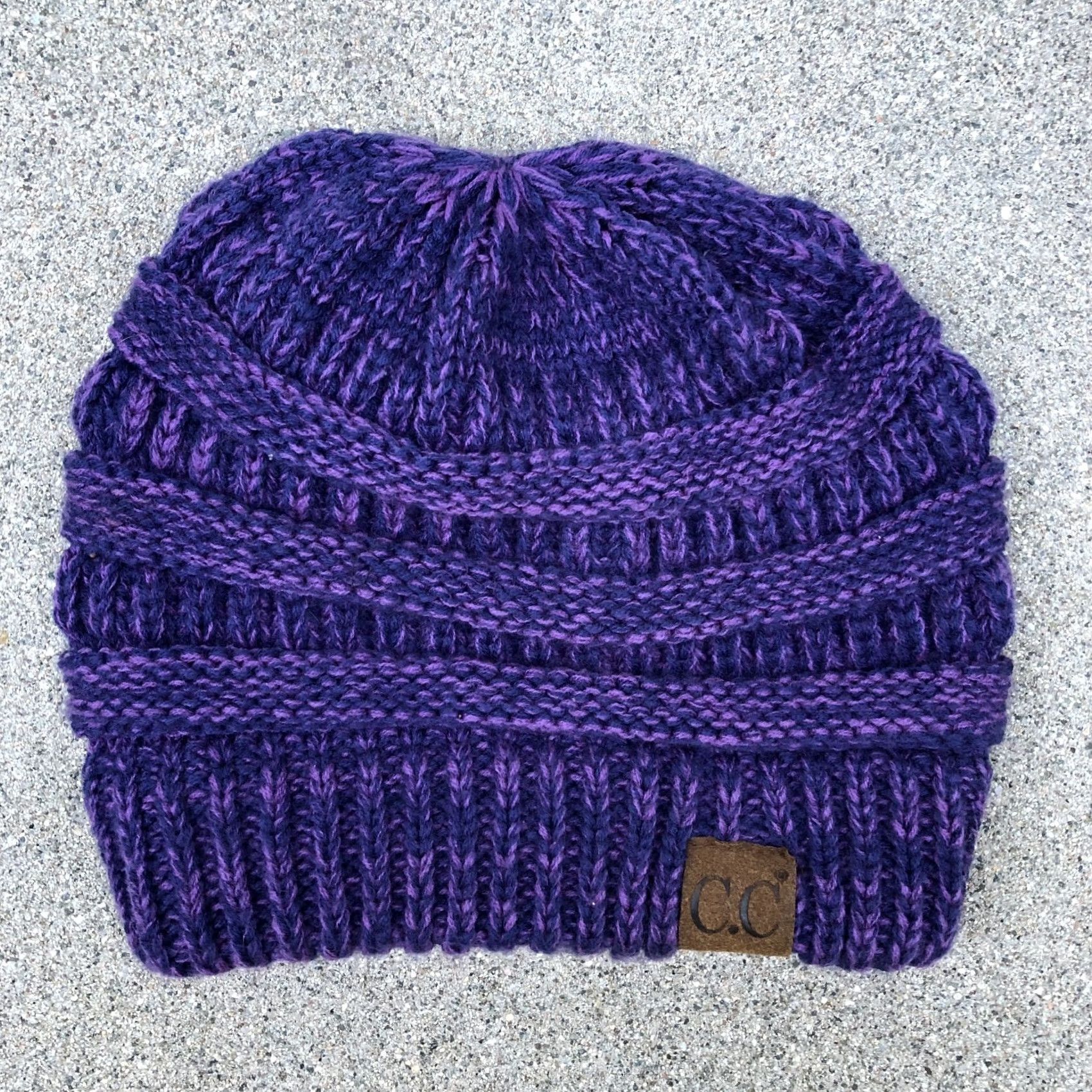 Vintage C.C. EXCLUSIVES Beanie Hat Women's One Size Purple Winter Cable Knit Cap Size ONE SIZE - 6 Thumbnail