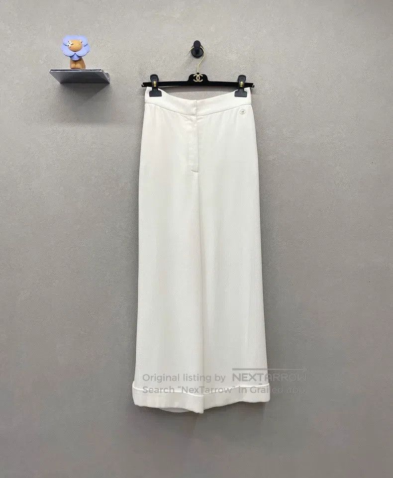 Chanel Chanel White wide-leg trousers Size 24" / US 00 / IT 34 - 2 Thumbnail