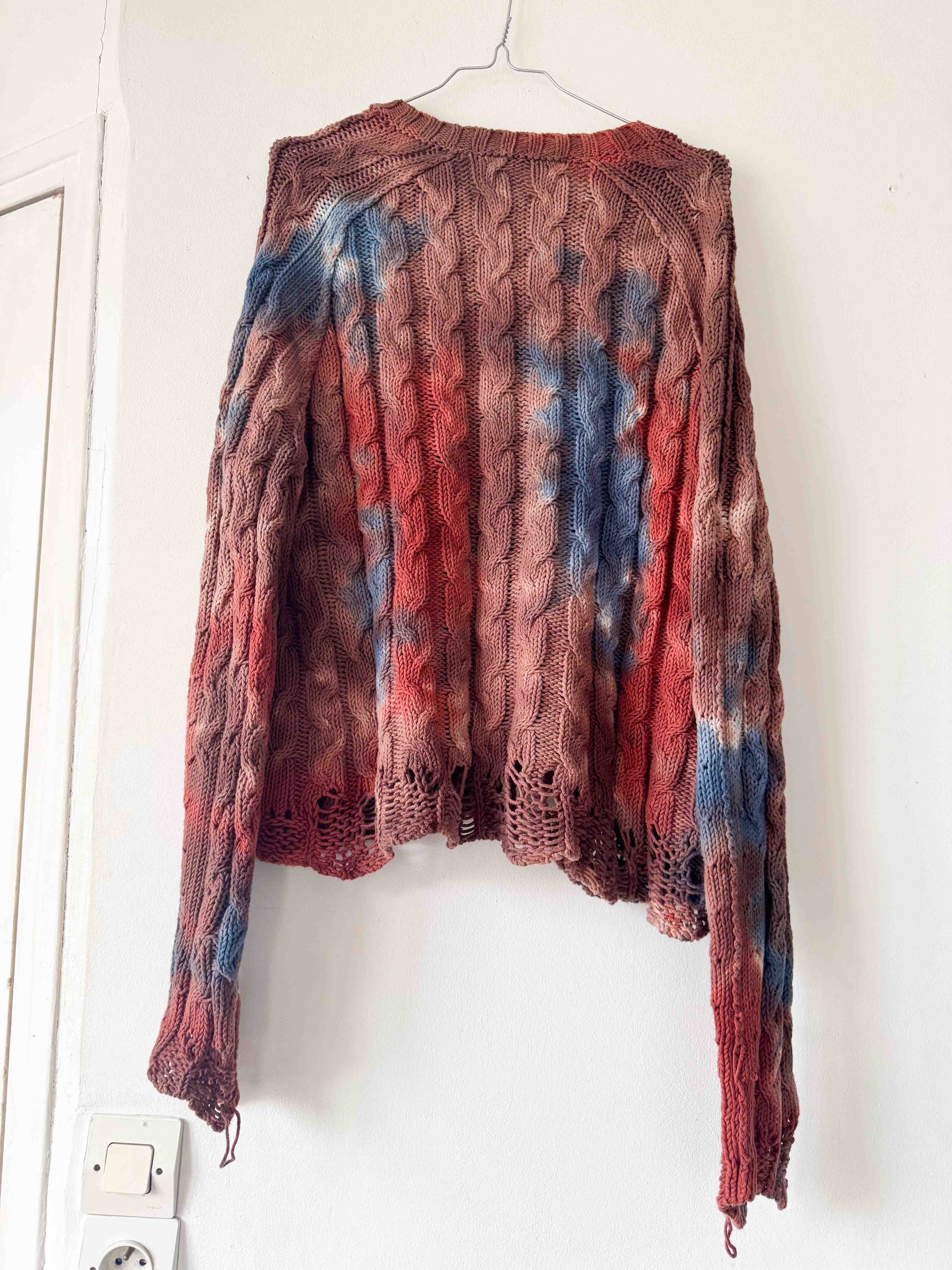 Acne Studios Acne Tie Dye Cable Knit Sweater Size US L / EU 52-54 / 3 - 2 Thumbnail
