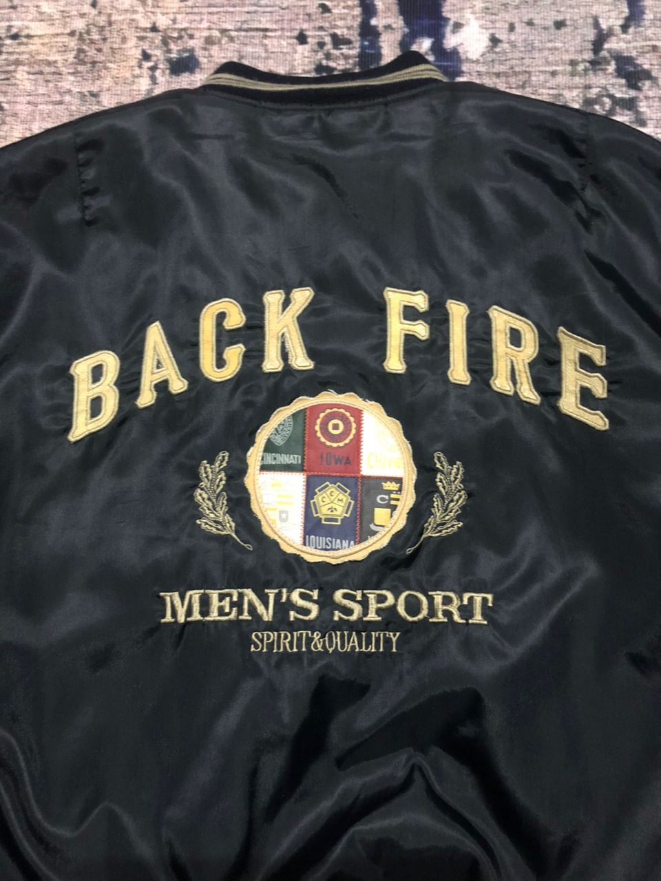 Sports Specialties Vintage Back Fire Men's Sport Bomber Jacket Size US L / EU 52-54 / 3 - 4 Thumbnail