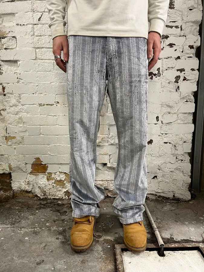 Versace AW2005 Versace White & Blue Irregular Corduroy Pants Size US 32 / EU 48 - 1 Thumbnail