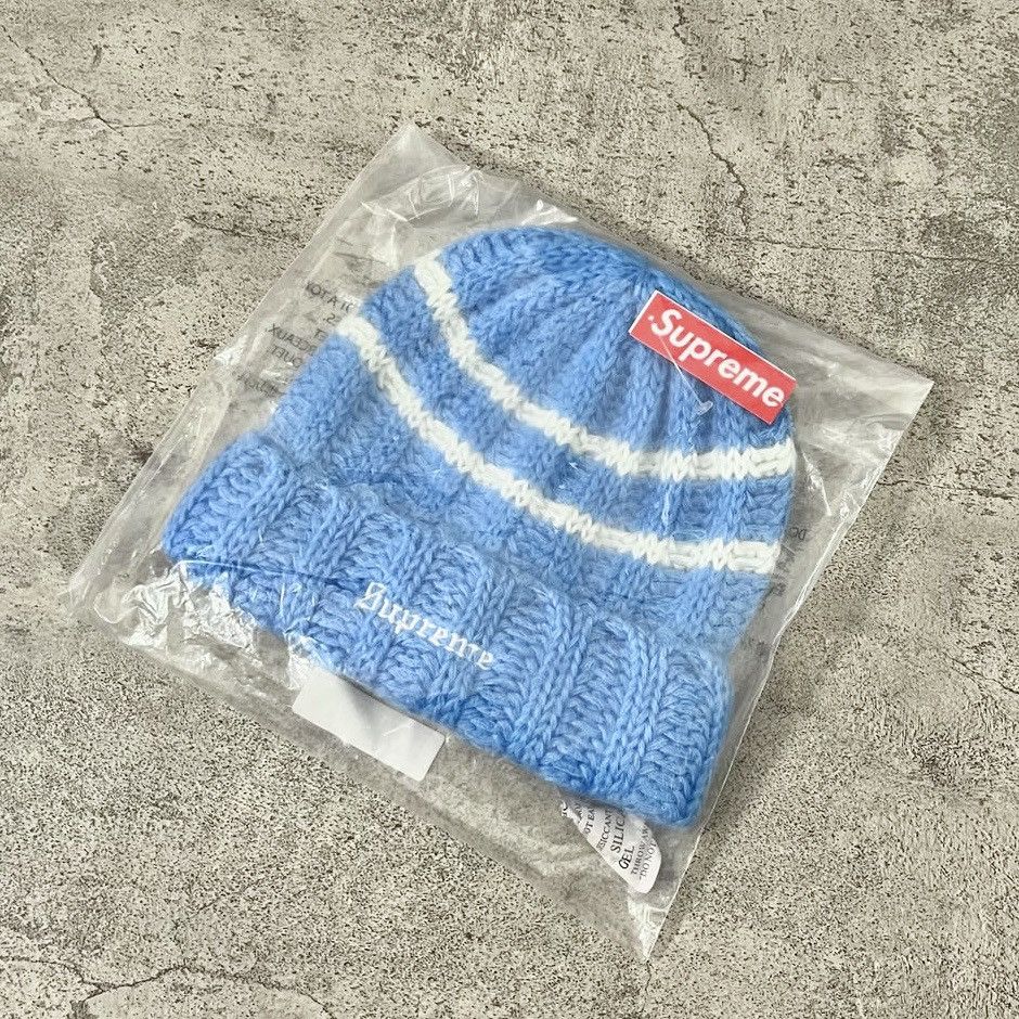 Supreme Supreme Brushed Stripe Beanie - Light Blue Size ONE SIZE - 3 Thumbnail