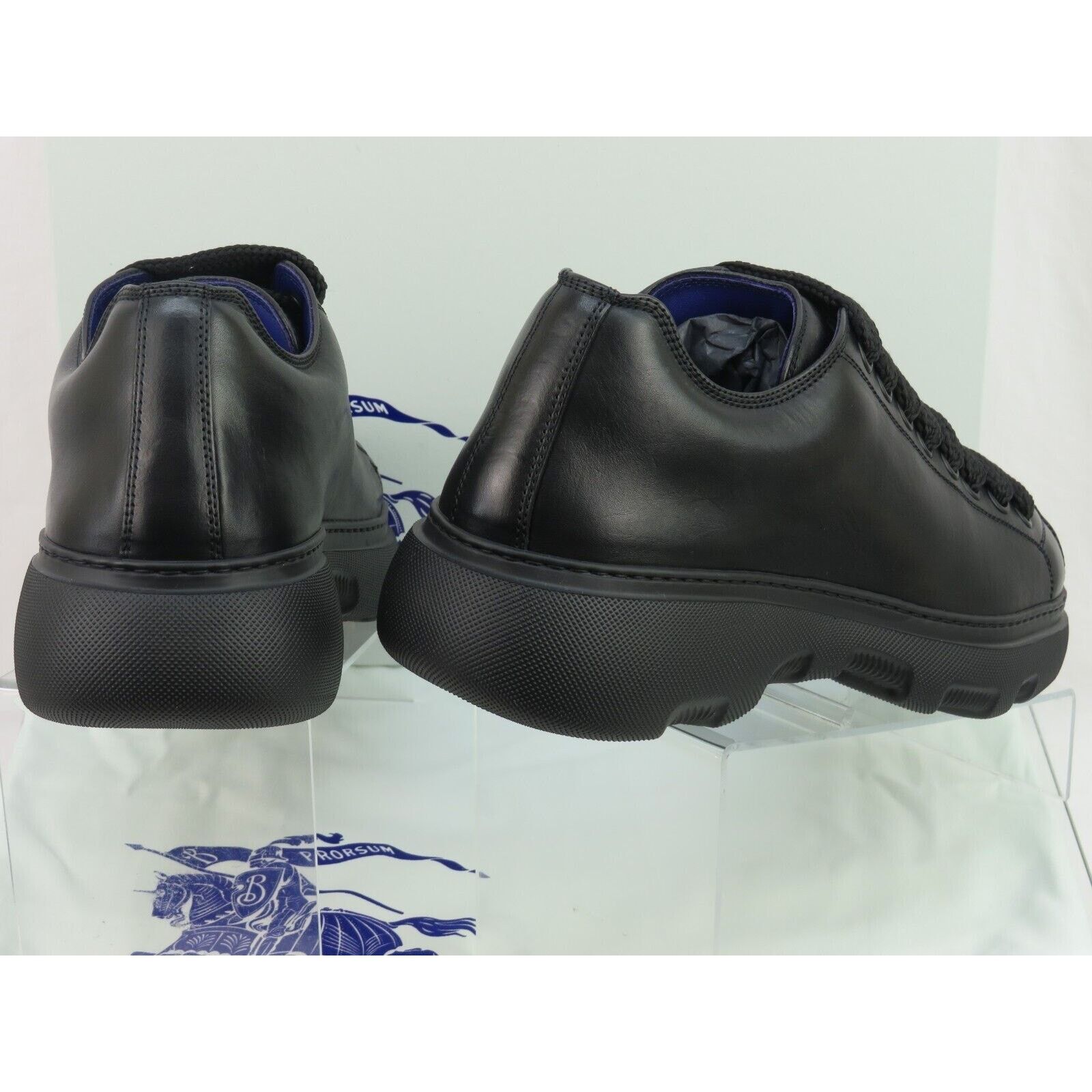 BURBERRY RANGER BLACK LEATHER HIKING BOOTS US 12 45 IT $1K