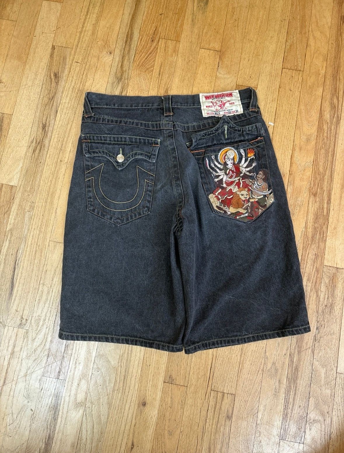 Japanese Brand × True Religion × Vintage Very Rare True Religion buddah Hindu Jorts Size US 38 / EU 54 - 1 Thumbnail