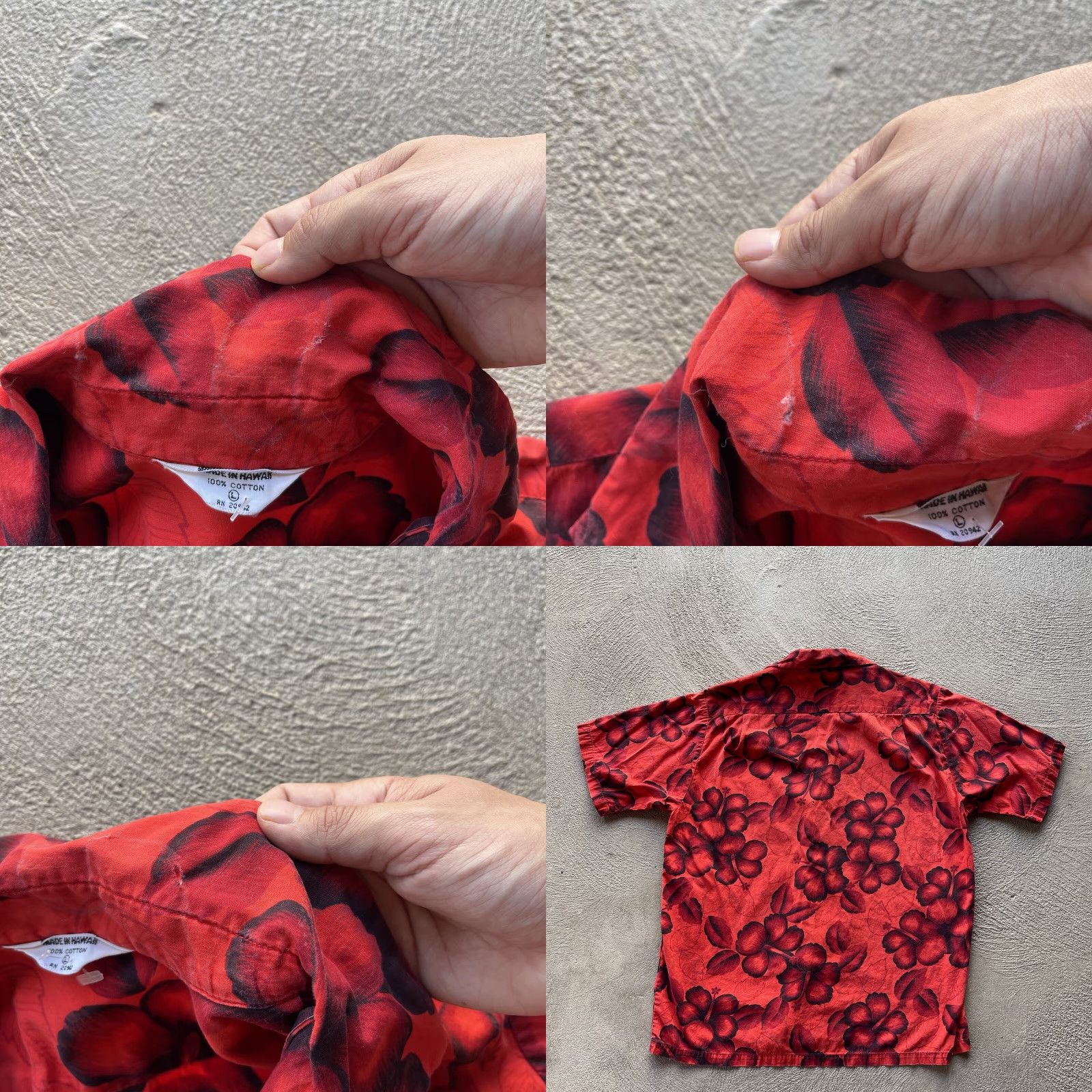 Vintage VINTAGE American Vintage Shirt Mens Large Red Floral Hawaiian Button-Up Regular 60s Retro Beach Size US L / EU 52-54 / 3 - 8 Thumbnail