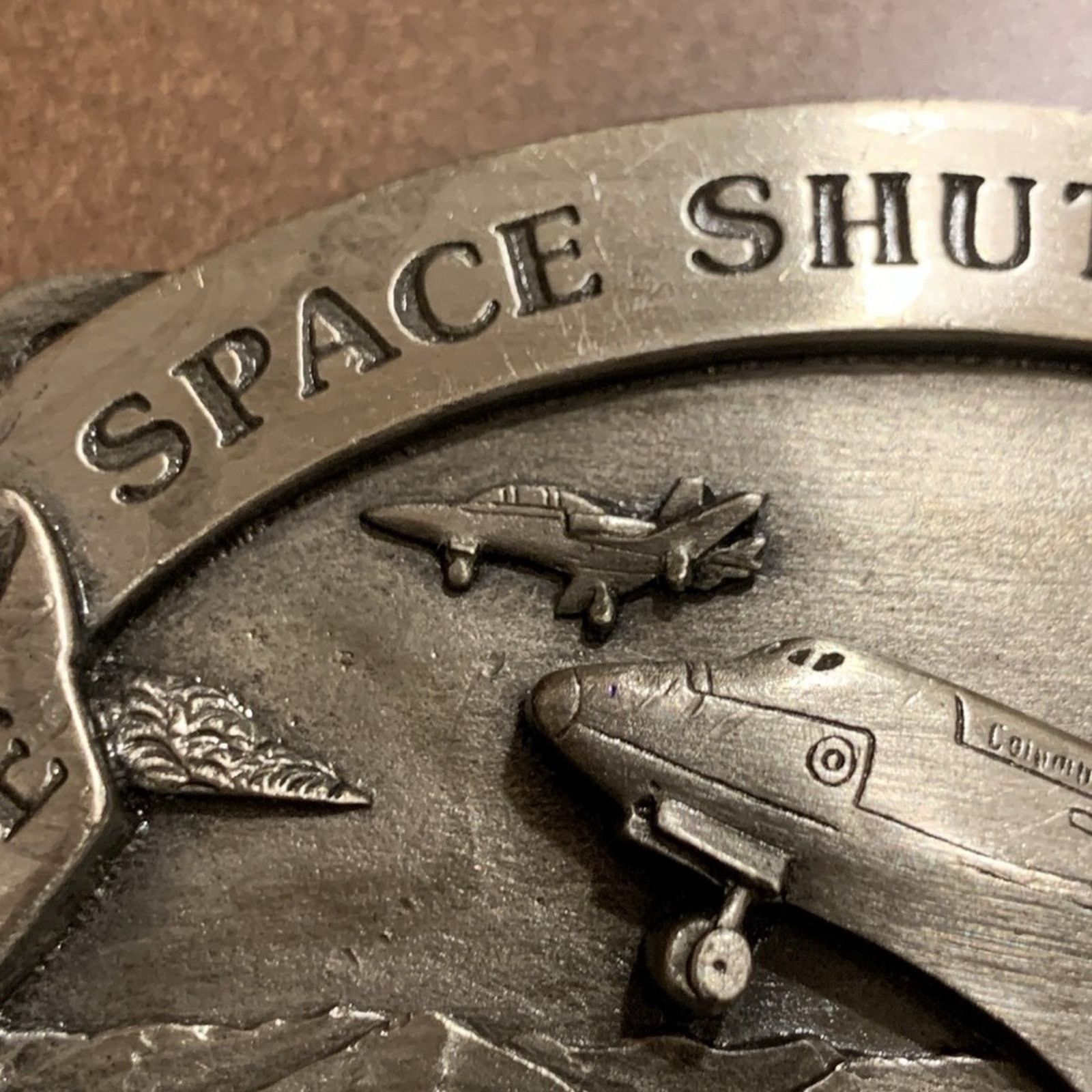 Vintage 1982 Space Shuttle Columbia pewter NASA belt buckle Size ONE SIZE - 3 Thumbnail