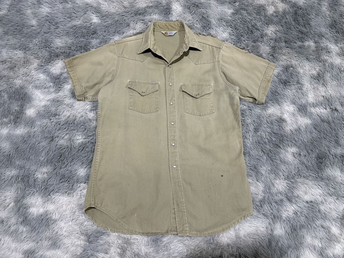 Carhartt 🔥Vintage Carhartt Western Shirt Short Sleeve Size US XL / EU 56 / 4 - 4 Thumbnail