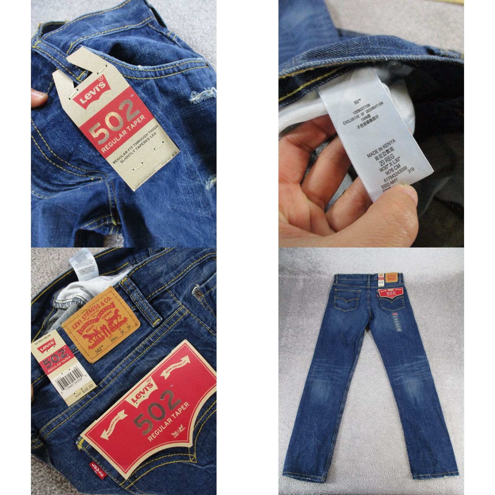 Levi's VINTAGE Levis 502 Jeans Womens 20 Dark Wash Denim Regular Taper NEW Size 42" / US 20 - 8 Thumbnail