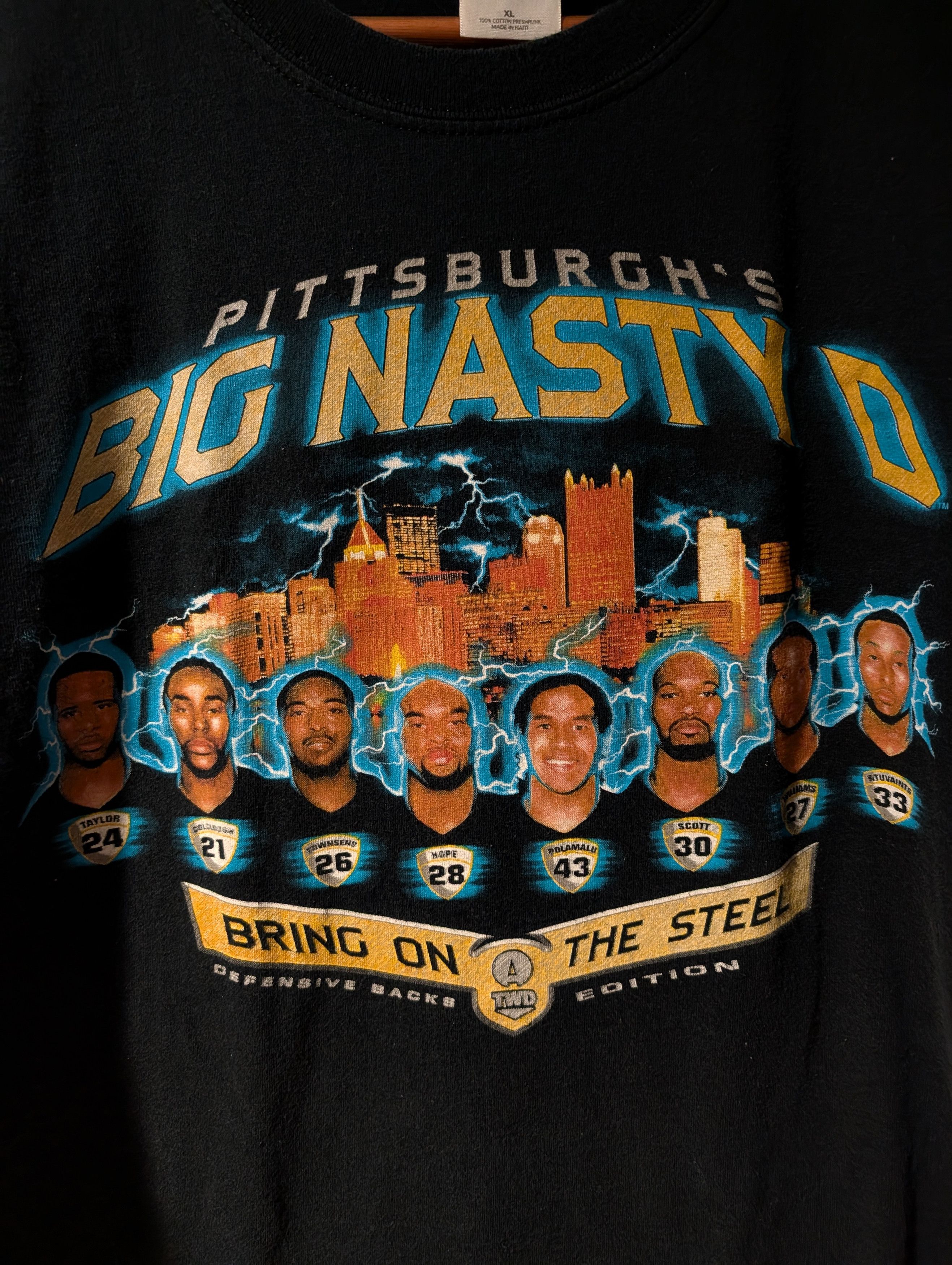 NFL Vintage Pittsburgh Steelers Big Nasty D NFL Football T-Shirt Size US XXL / EU 58 / 5 - 2 Thumbnail