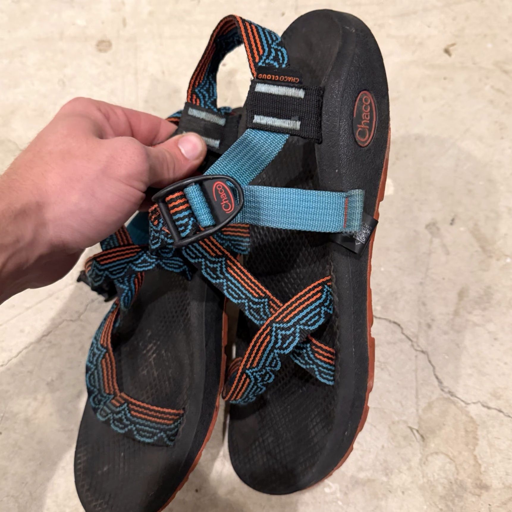 Chaco VINTAGE Chaco Z/Cloud Womens Hiking Sandals J107102 Teal Size 10 US Blue Blip Size US 8 / IT 38 - 4 Thumbnail