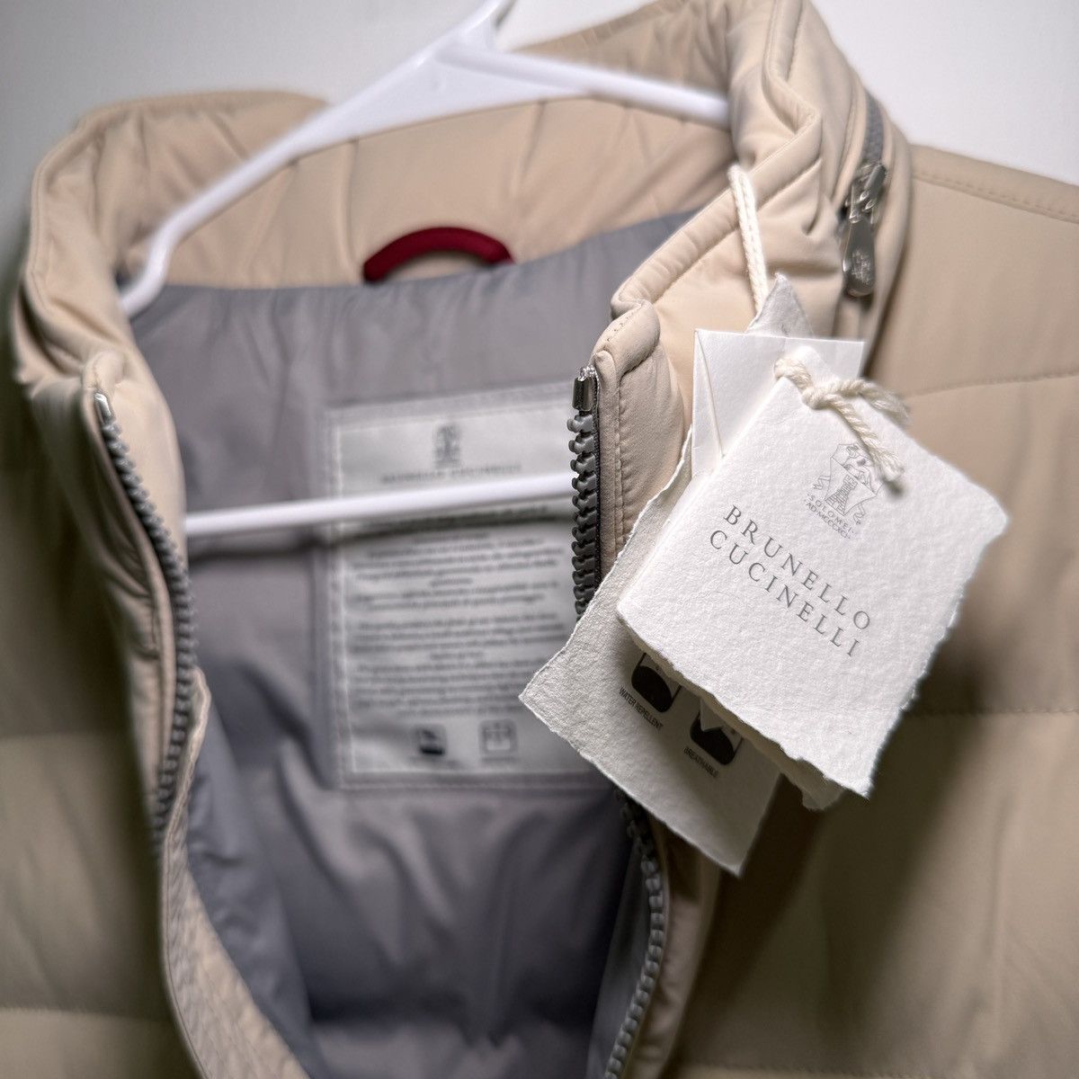 Brunello Cucinelli Brunello Cucinelli Beige Down Padded Vest Size US L / EU 52-54 / 3 - 3 Thumbnail