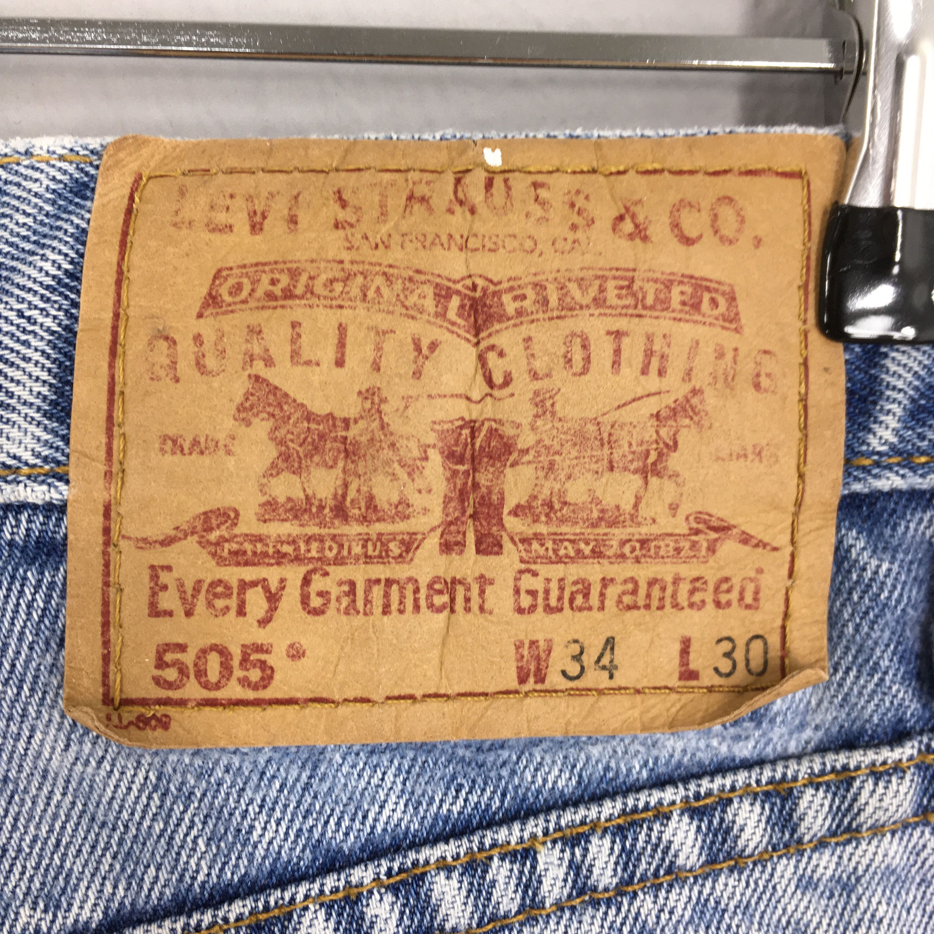 Levi's Size 31x28 Vintage 90s Levi's 505 Faded Blue Jeans S749 Size US 31 - 13 Thumbnail