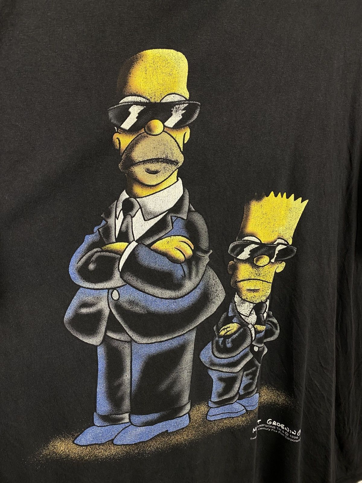 The Simpsons 🍿Vintage 1998 T-Shirt The Simpsons Man In Black Tee🍿 Size US XL / EU 56 / 4 - 2 Thumbnail