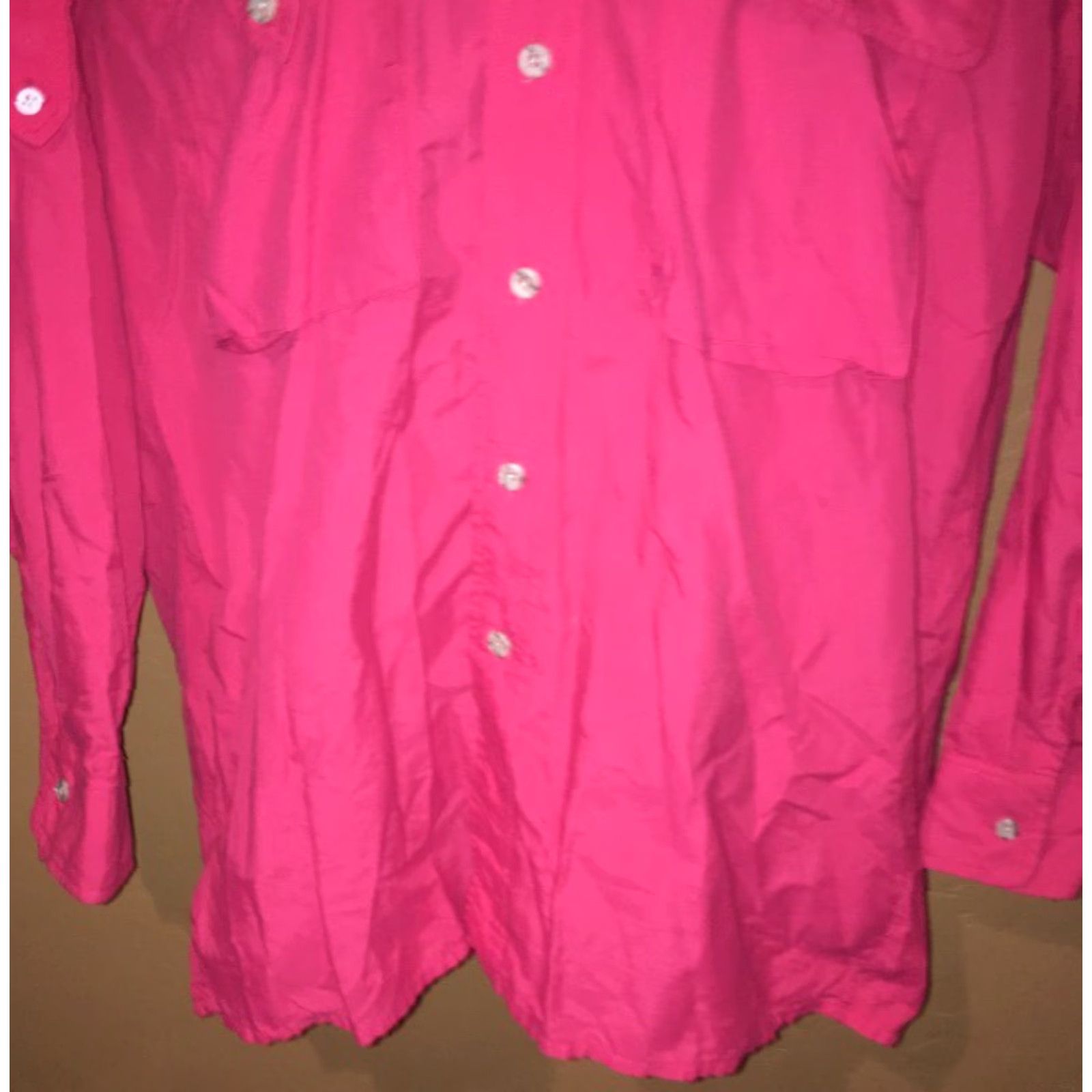 Orvis Orvis Mens Pink Button Front Shirt M Long Sleeve Button-Up Solid Pinkadecimal? Size US M / EU 48-50 / 2 - 3 Thumbnail