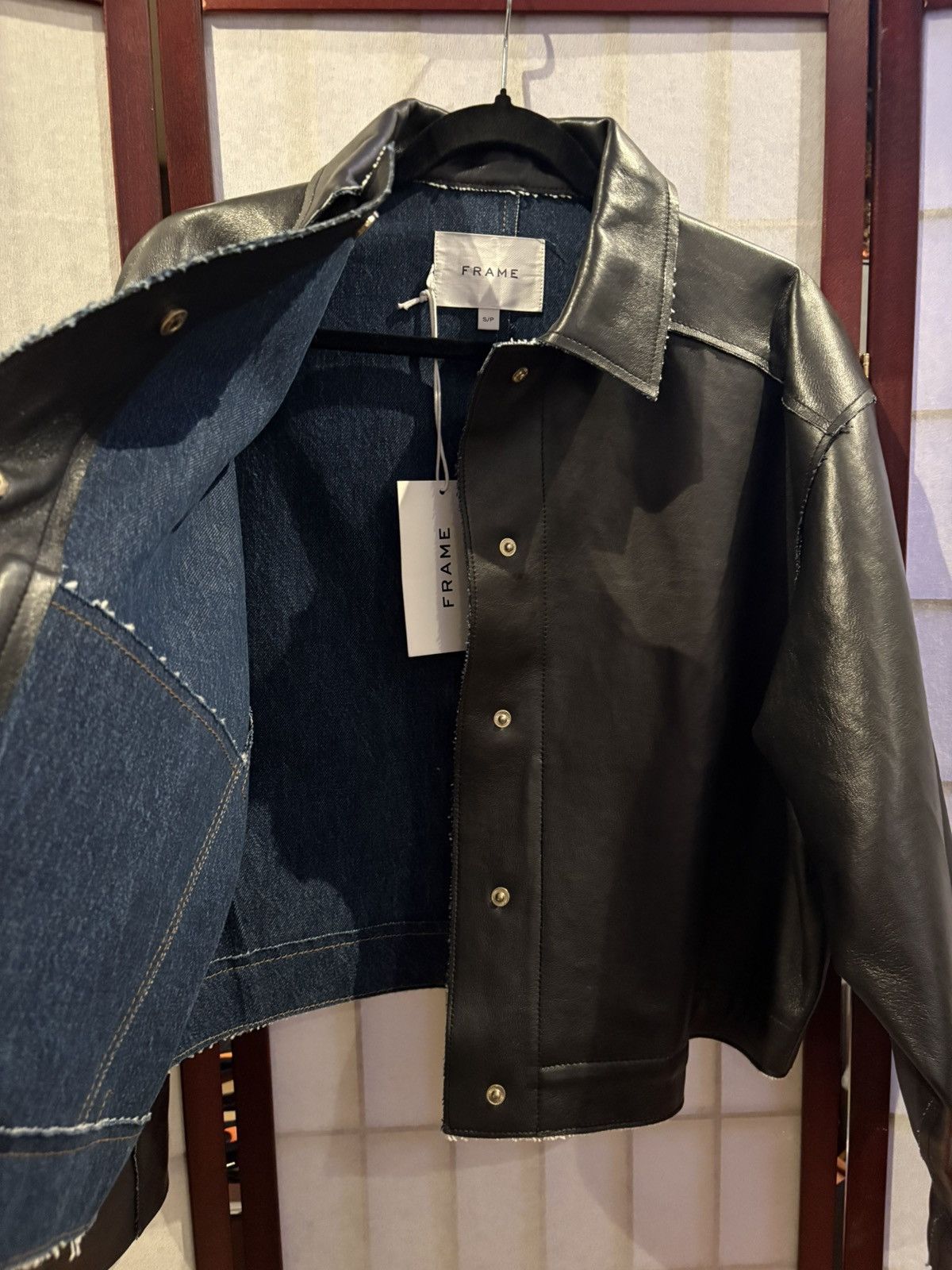 Frame FRAME Black Lamb Leather Cropped Jacket - Modern Minimalist Size S / US 4 / IT 40 - 3 Thumbnail