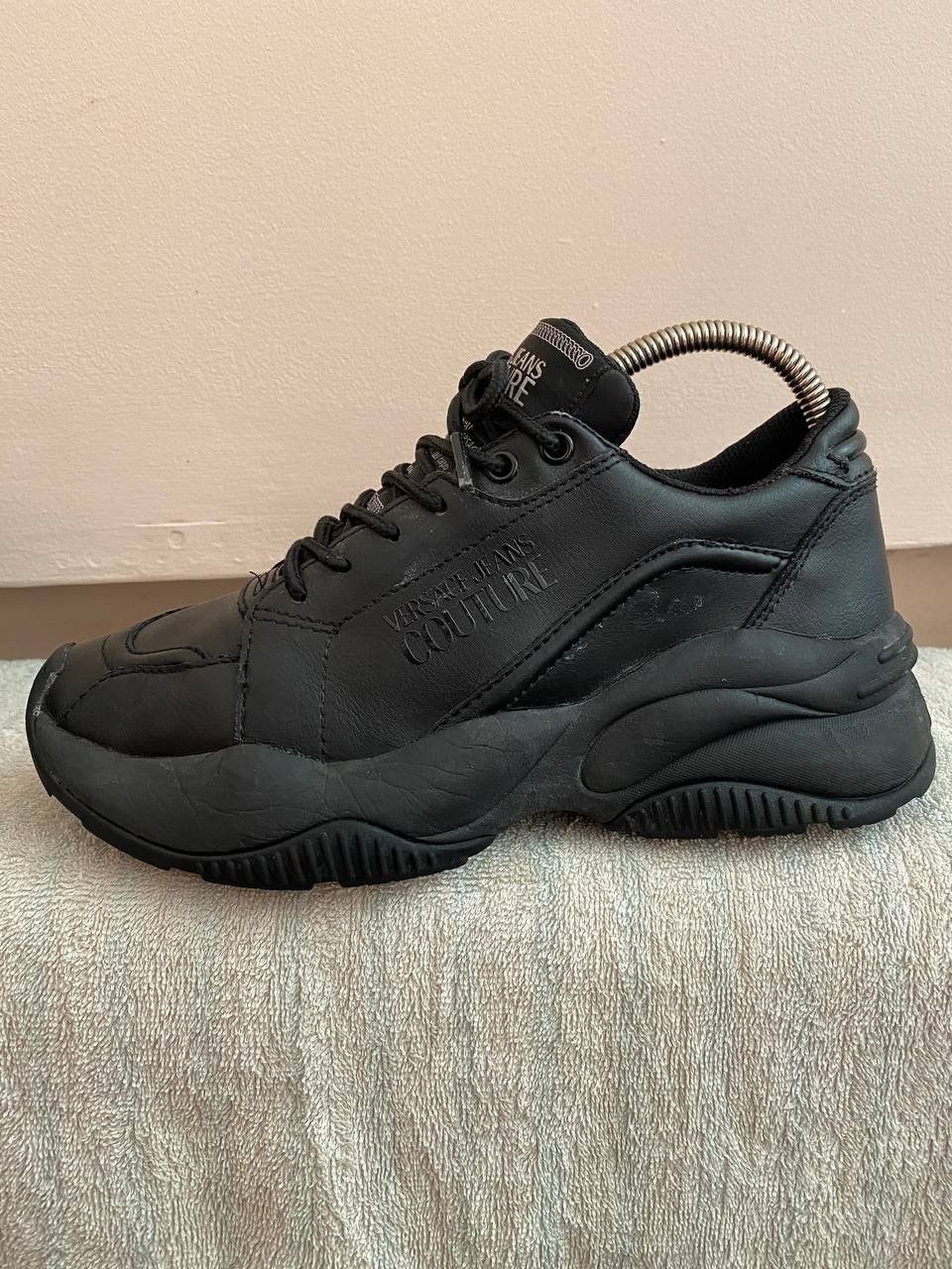 Versace Jeans Couture 📌 Versace Jeans Couture Black Signature Classic Sneakers Size US 5.5 / EU 38 - 5 Thumbnail