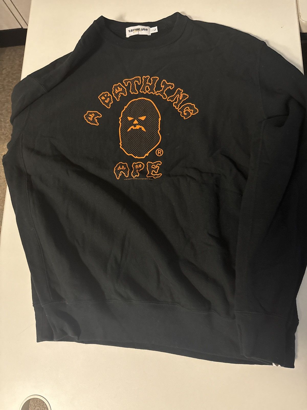 Bape BAPE Ape Head Logo Crewneck – Black/Orange Size US L / EU 52-54 / 3 - 1 Thumbnail
