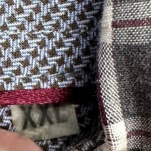 BUGATCHI BUGATCHI Shirt Mens 2XL Plaid Button-Up Long Sleeve Gray White Red Cotton Shaped Fit Retro? No — Button-Up Shirt Size US XXL / EU 58 / 5 - 6 Thumbnail