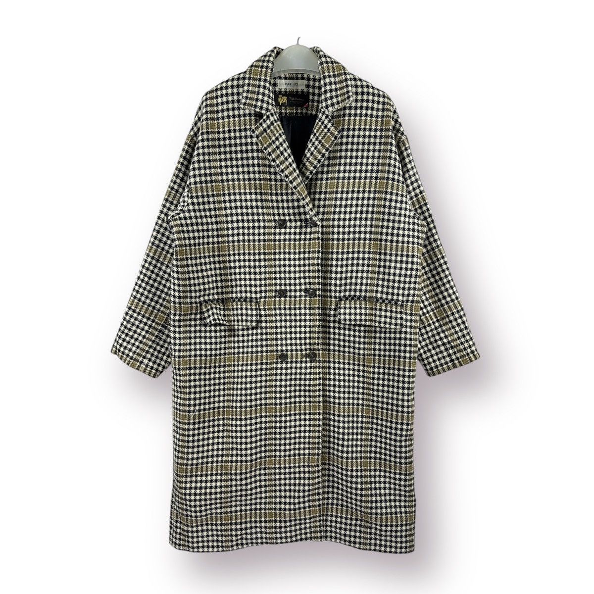 Japanese Brand Par ici Mallalieus Houndstooth Double Breasted Long Coat Size L / US 10 / IT 46 - 1 Thumbnail