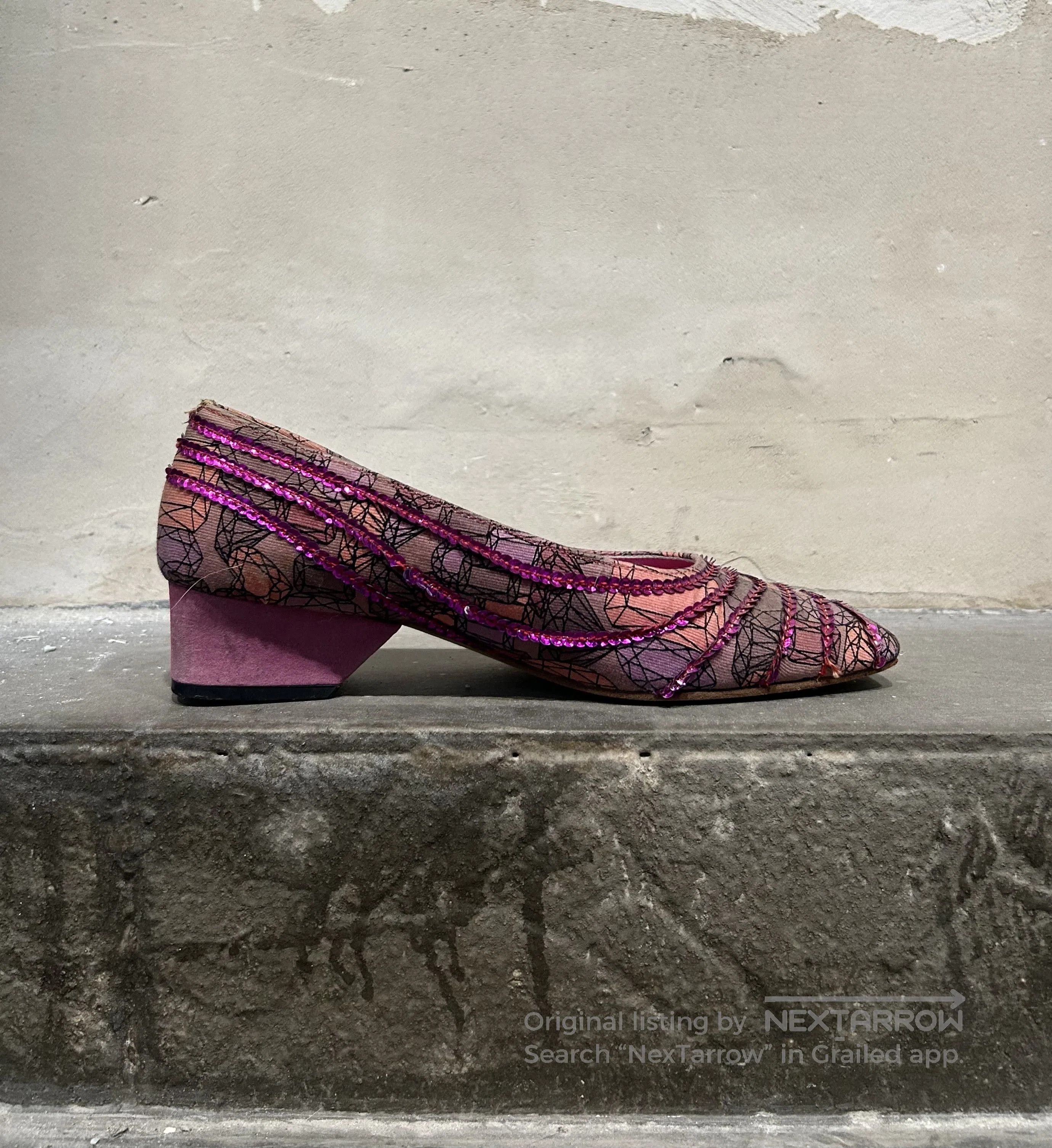 Undercover UNDERCOVER Spider Web Sequin Square Toe Flats. Size US 6 / IT 36 - 7 Thumbnail