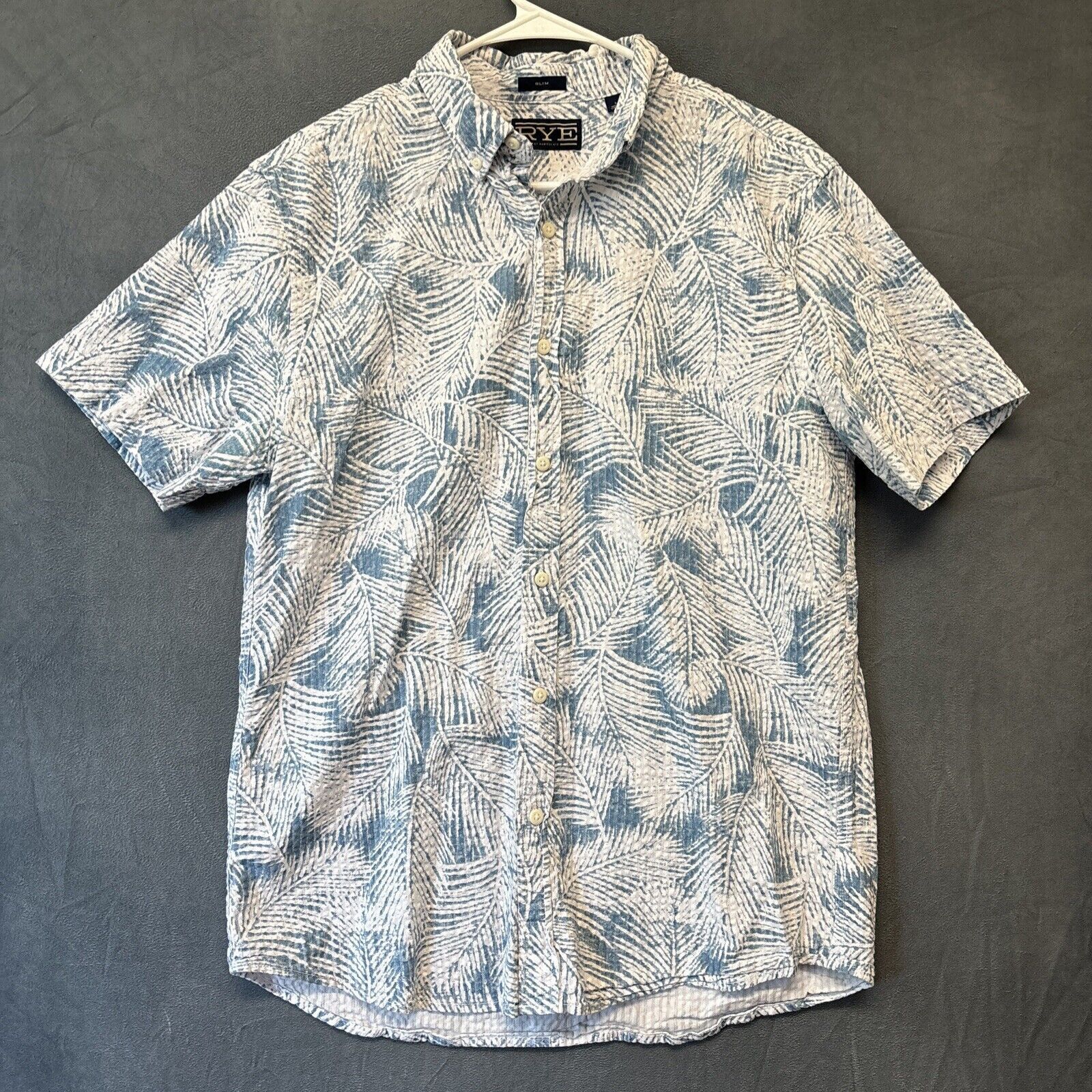Other Hawker Rye Shirt Mens Slim Tropical Button Down Seersucker Size US L / EU 52-54 / 3 - 1 Thumbnail