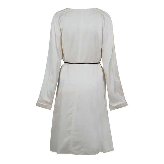 Bottega Veneta Bottega Veneta Gathered V-Neck Mini A-Line Dress in White Size M / US 6-8 / IT 42-44 - 2 Thumbnail
