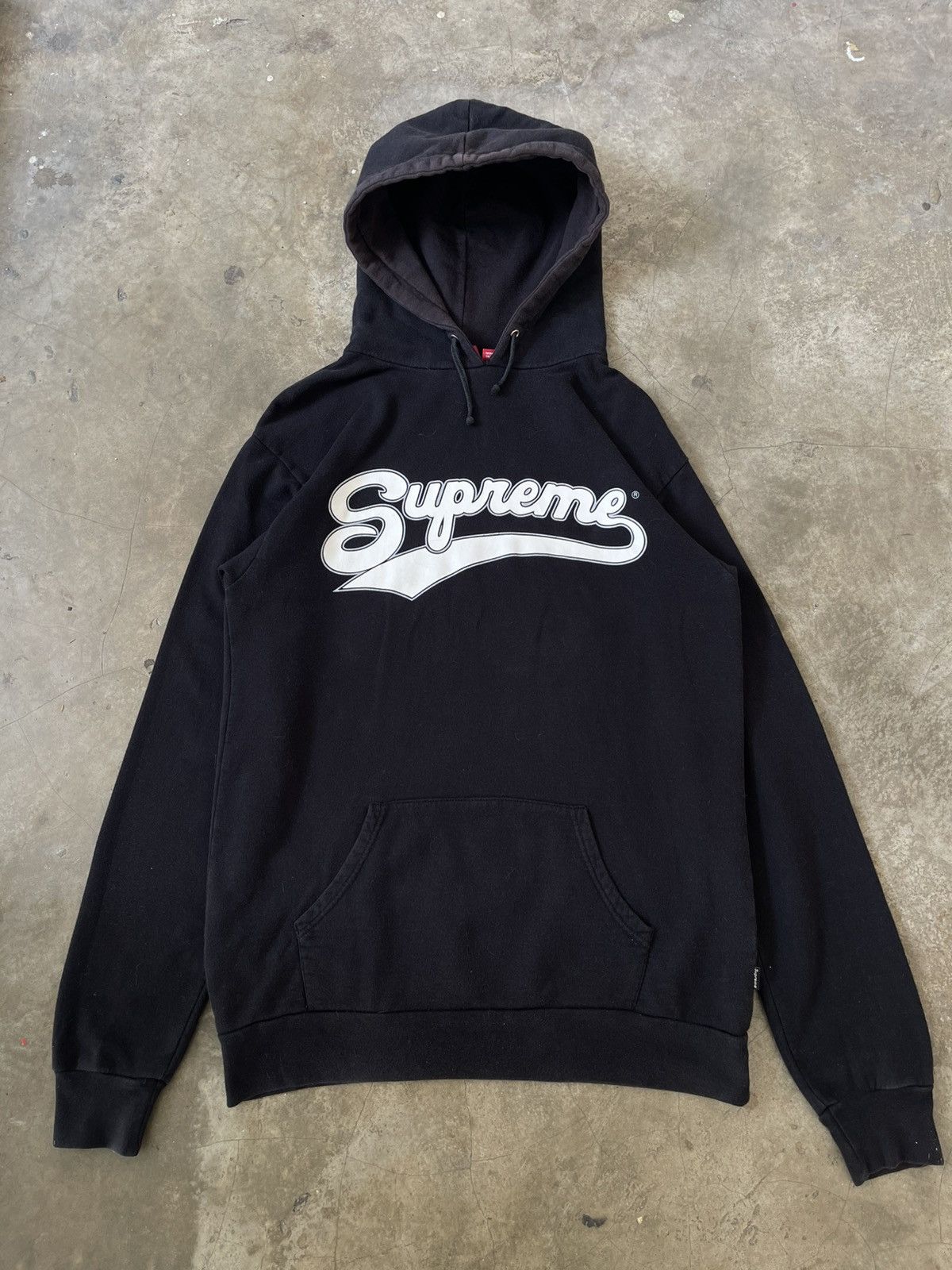 Supreme Supreme Studded Leather Script Hoodie SS16 | Grailed