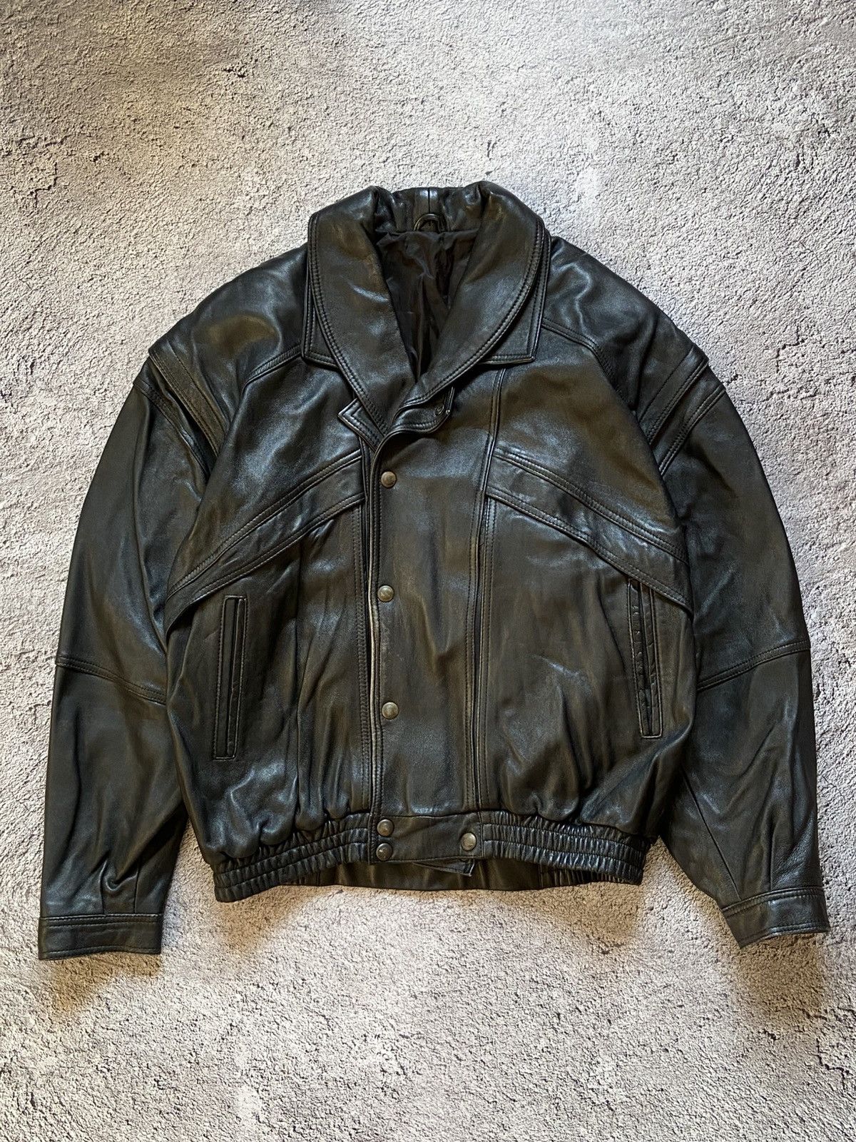 Schott Vintage 90s Schott Style Avant Garde Biker Leather Jacket Size US L / EU 52-54 / 3 - 1 Thumbnail