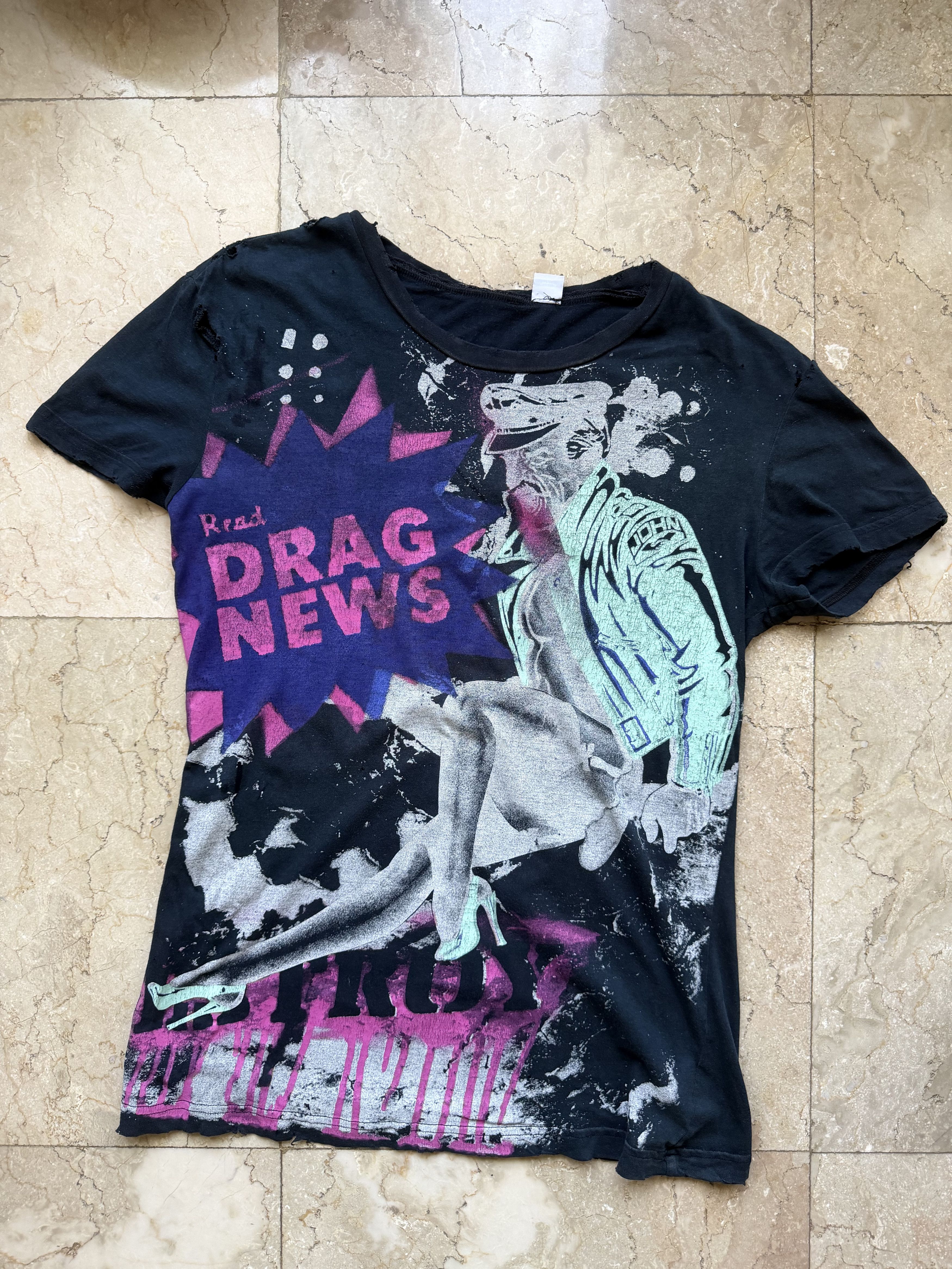 John Galliano John Galliano “Drag News” Distressed Tee Size S Size US S / EU 44-46 / 1 - 1 Thumbnail