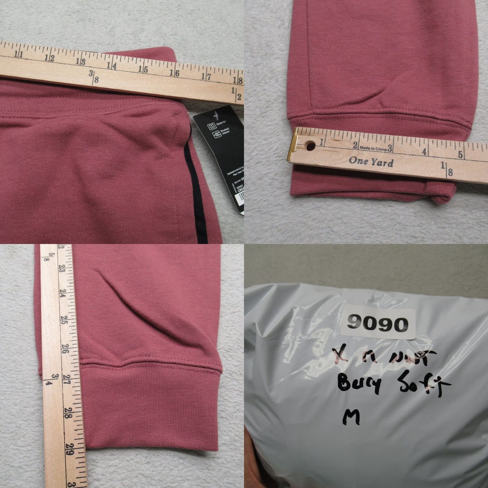 Vintage Xersion Jogger Pants Mens Medium Quick-Dri Brushed Interior Crushed Berry NEW Size US 31 - 9 Thumbnail