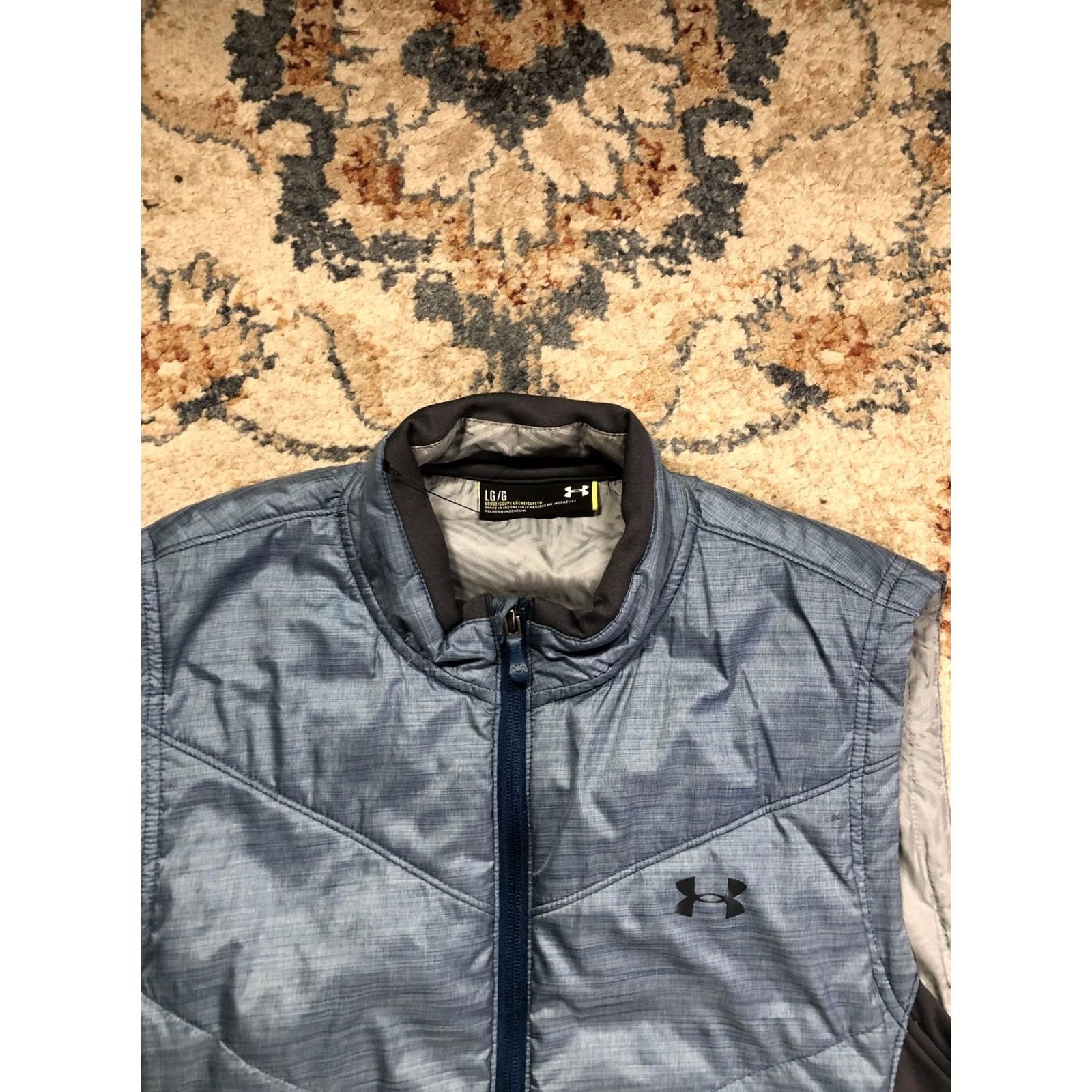 Under Armour Under Armour Vest Mens Large Blue UA Storm Quilted Insulated Full Zip Pockets Size US L / EU 52-54 / 3 - 2 Thumbnail