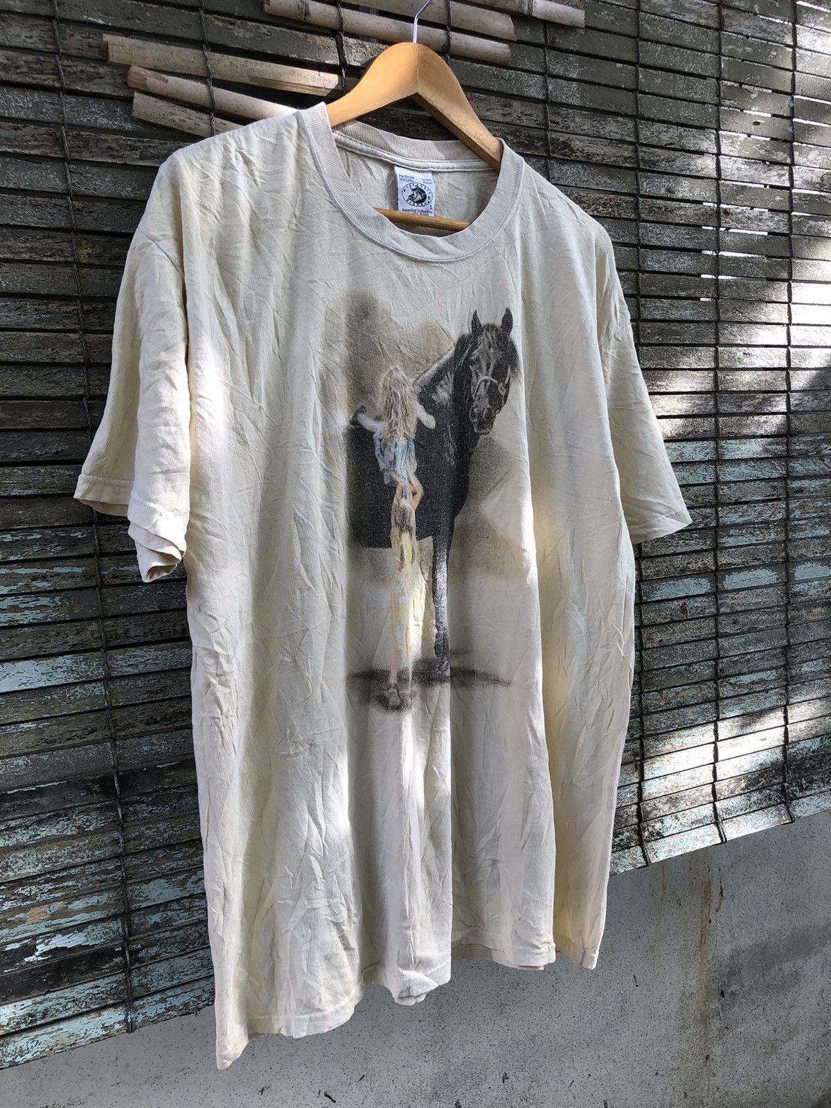 Japanese Brand × Vintage Vintage Two Girls And A Horse Art By Lesley Harrison Tee Size US XL / EU 56 / 4 - 2 Thumbnail