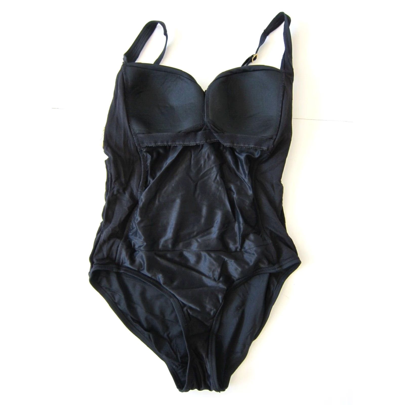 Jantzen Jantzen Black Beaded Jewel Ruched Slimming Built In Bra One Piece Swimsuit 8 Size ONE SIZE - 7 Thumbnail