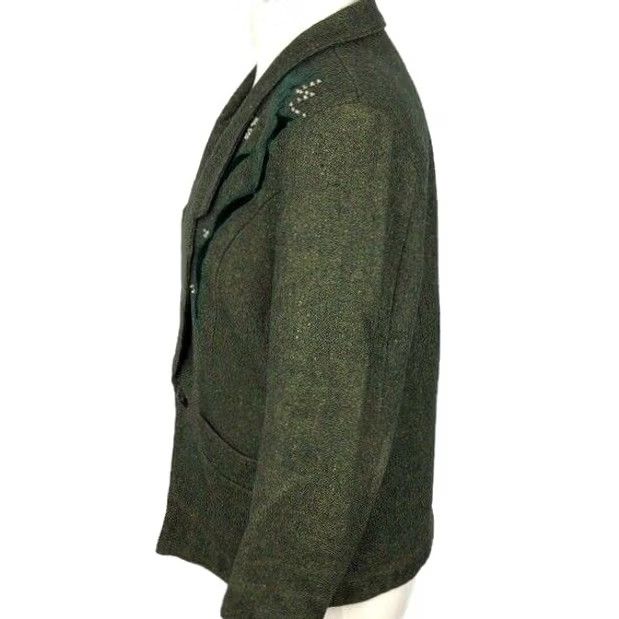 Vintage Chinese Blazer Jacket Uk 12 (large) In Green Ladies Work Office Rare Size XL / US 12-14 / IT 48-50 - 5 Thumbnail