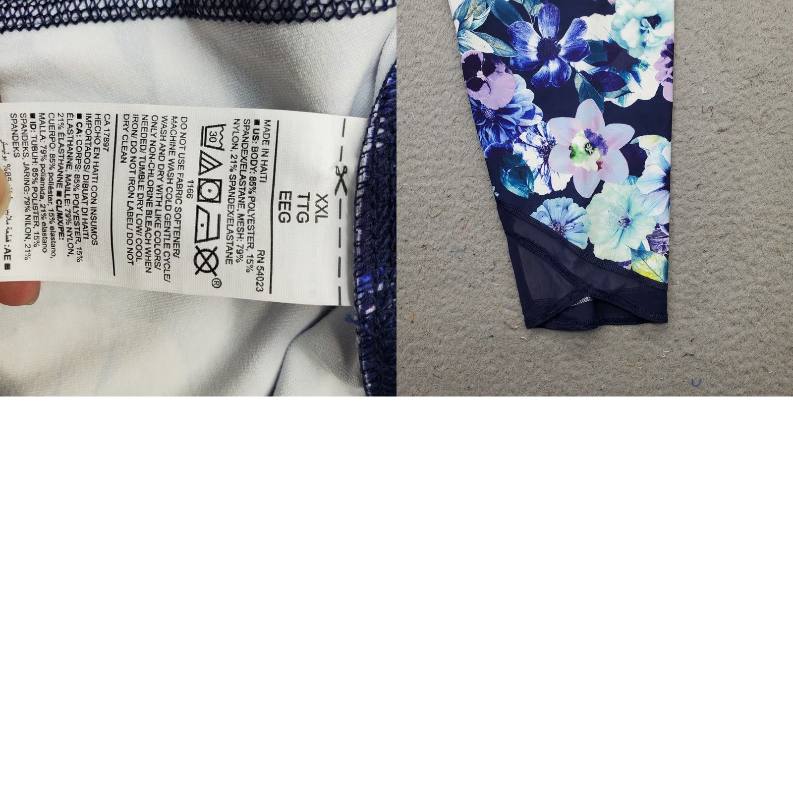 Old Navy Old Navy Active Go Dry Leggings Womens XXL Multicolor Floral Fitted Tapered Leg Size 40" / US 18 - 8 Thumbnail