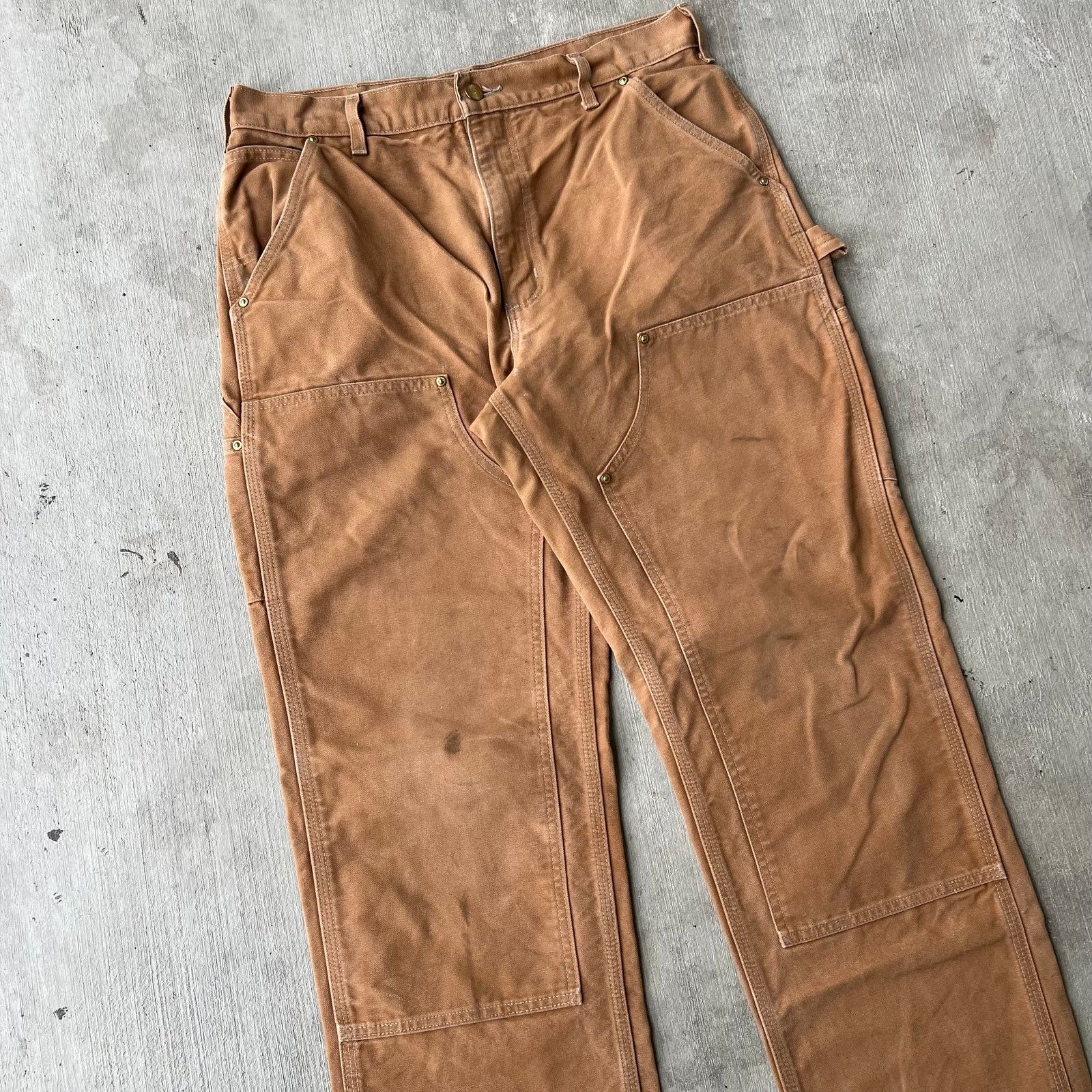 Carhartt × Vintage Carhartt brown double knee work wear carpenter pants Size US 32 / EU 48 - 2 Thumbnail