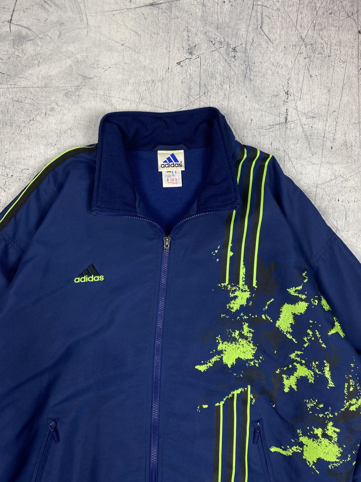 Adidas Vtg Adidas Tracksuit Full Set Jacket Pants Blue Green Neon Size US 33 - 6 Thumbnail