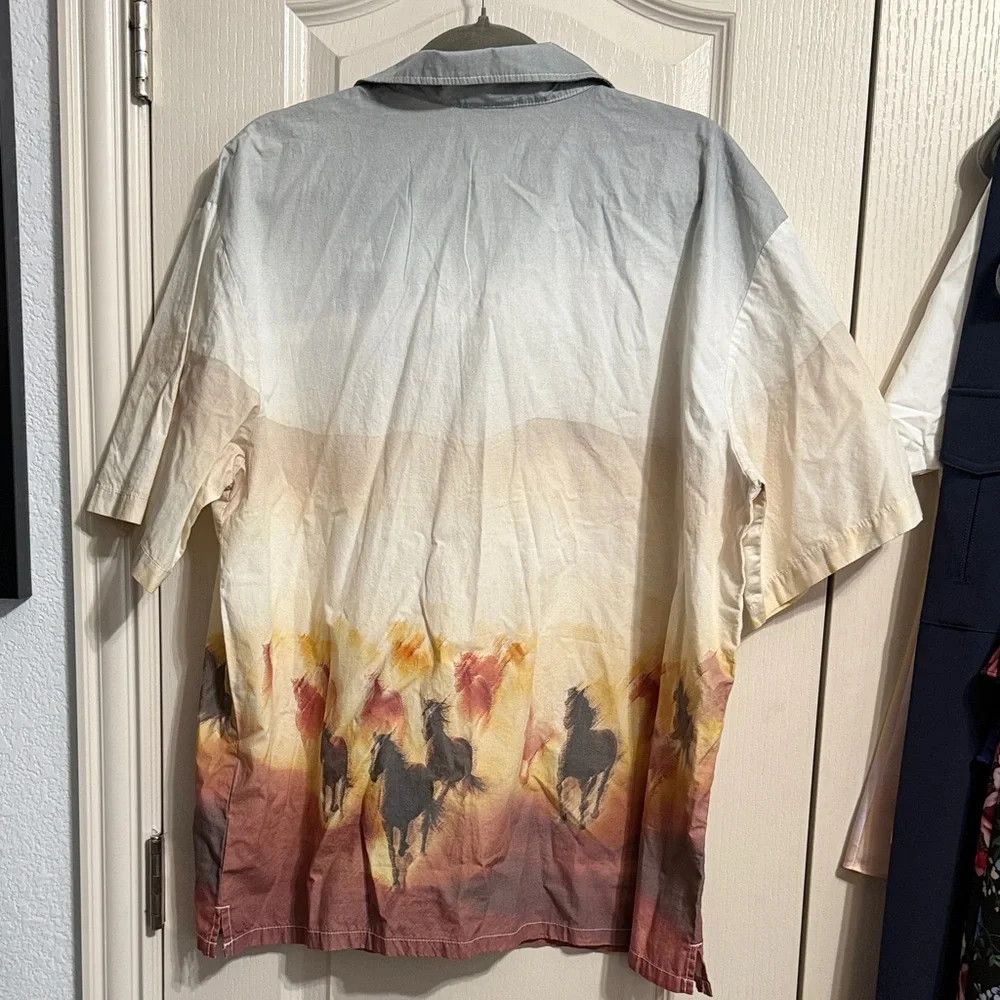 Dickies Dickie’s Running Wild Horse Print Short Sleeve Button Up Size US XL / EU 56 / 4 - 3 Thumbnail