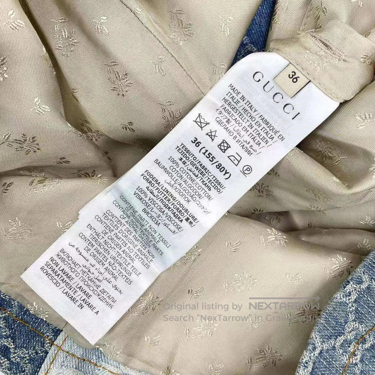 Gucci Guicci A panelled denim belt jacket| Size XXS / US 00 / IT 34 - 4 Thumbnail
