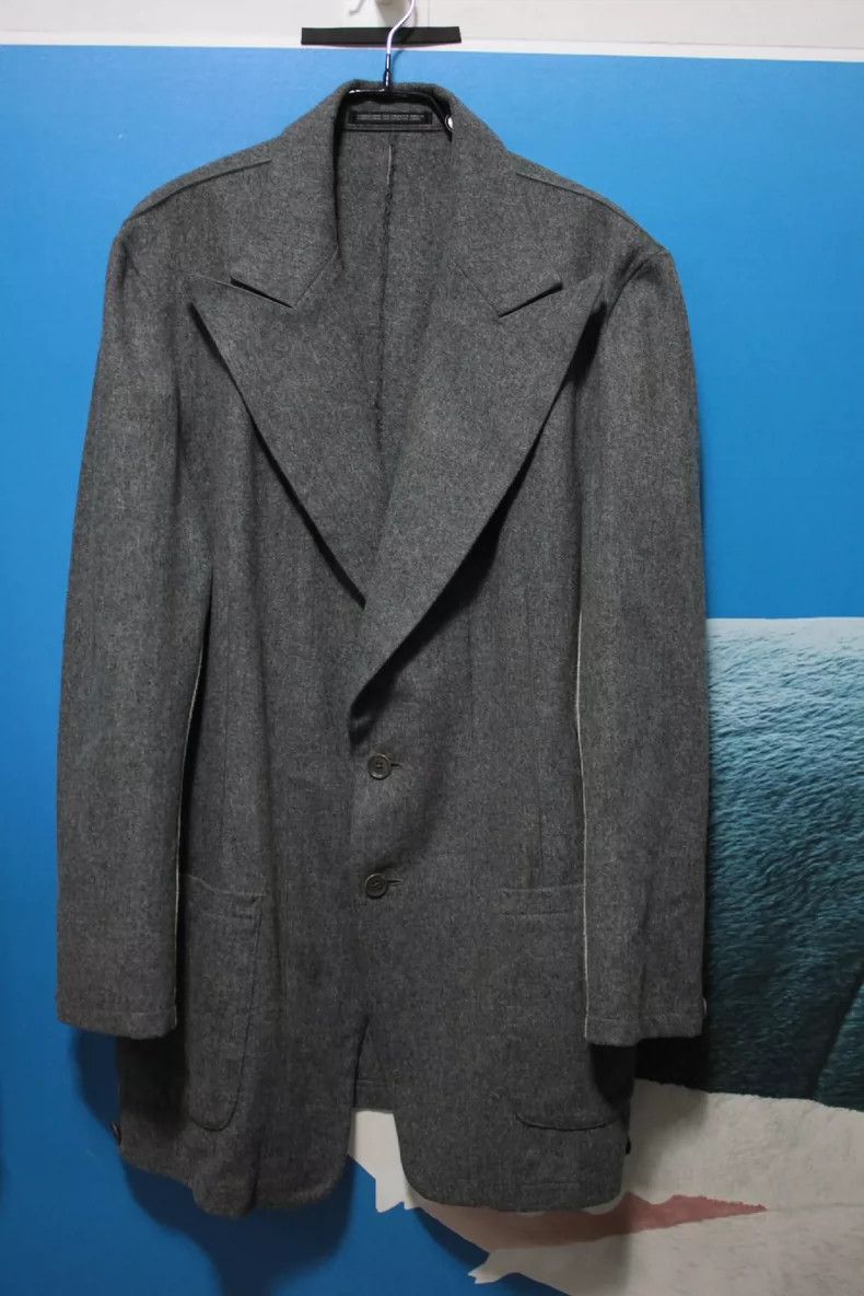 Yohji Yamamoto Yohji Yamamoto 01 aw jacket with white stitching jacket 250 Size US L / EU 52-54 / 3 - 1 Thumbnail