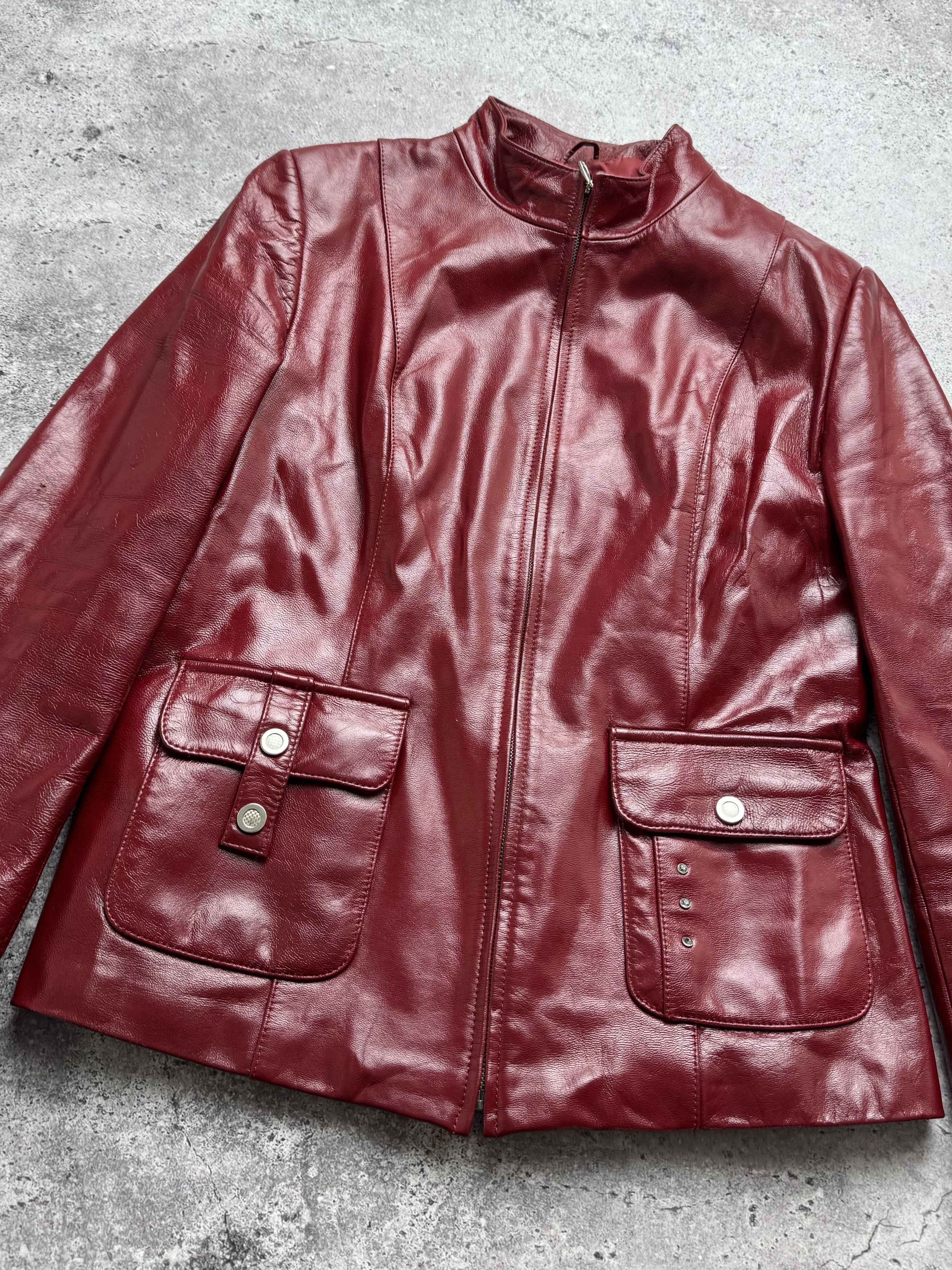 Vintage Vintage Red Genuine Leather Jacket Moto Biker Slim Fit Y2KE8 Size S / US 4 / IT 40 - 2 Thumbnail